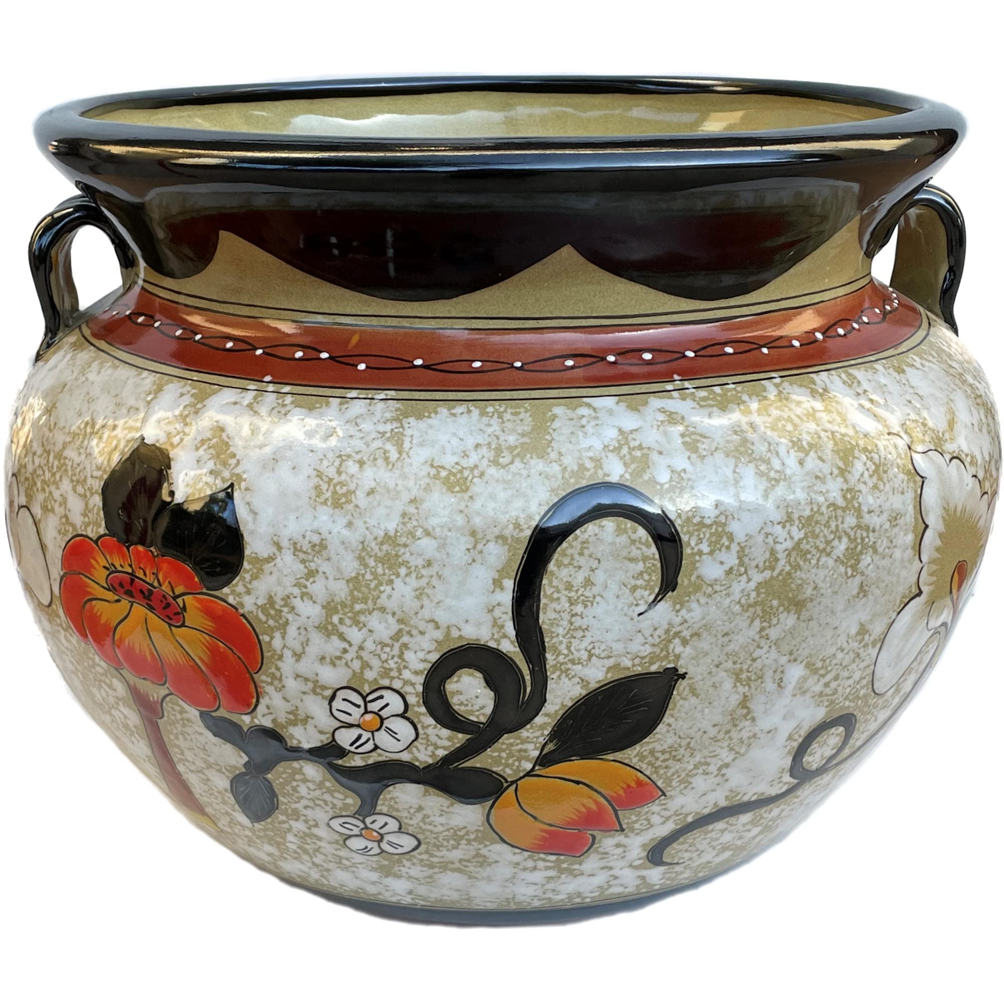 Hand-Painted Talavera Ceramic Garden Pot - Medium Size, Vibrant Mexican Colors for Indoor & Outdoor Plants | Perfect for Patios, Balconies, and Home Decor