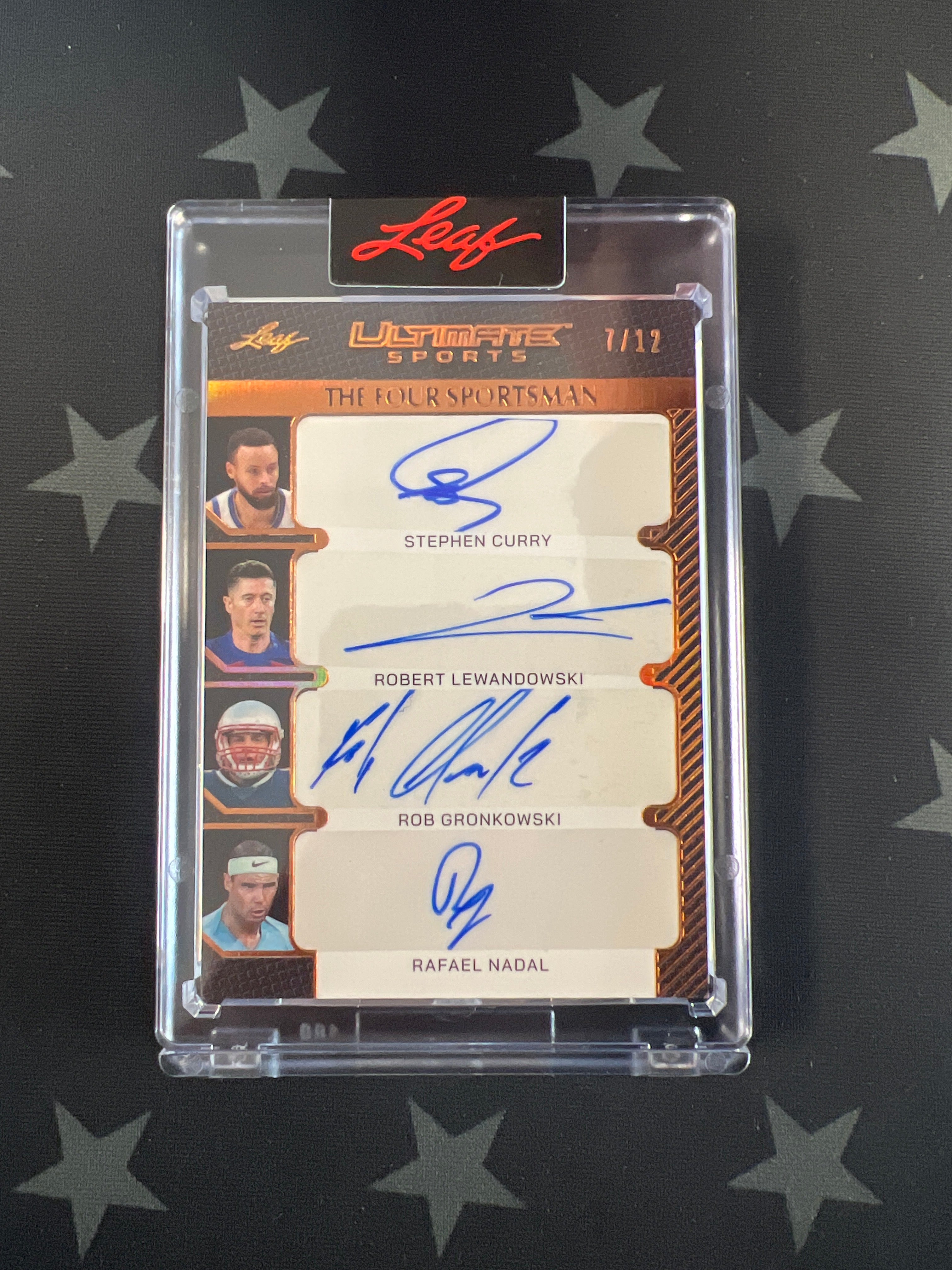 2024 Leaf Ultimate Sports Autograph Cards - Curry, Lewandowski, Gronkowski, Nadal /12 - Limited Edition Collectibles for Basketball, Soccer, Football & Tennis Fans - Perfect for Memorabilia Displays, Investments & Gifts