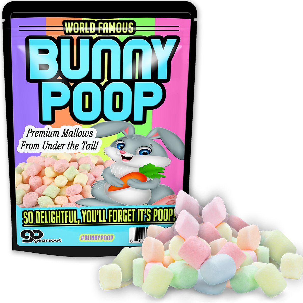 Funny Easter Bunny Poop Mallows Candy - Colorful Marshmallow Gag Gift for Adults & Teens - Perfect for Easter Baskets, Stocking Stuffers, Prank Gifts, and Party Favors - Great for Pranks, Office Jokes, and Holiday Celebrations