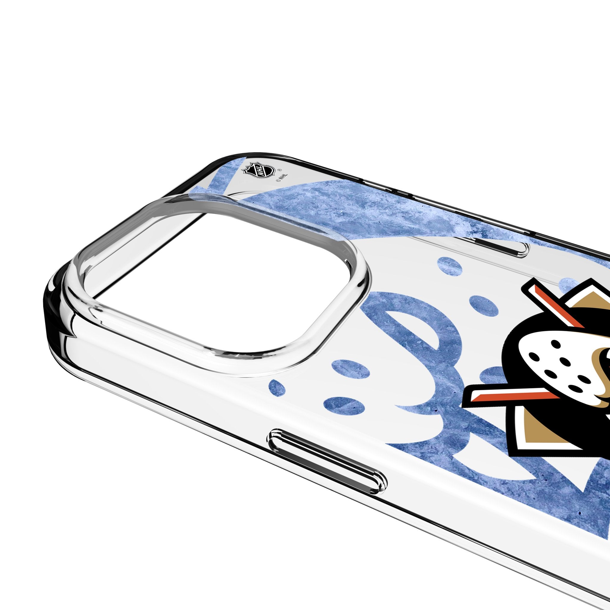 Anaheim Ducks NHL Hockey Team Ice Tilt Clear Protective Phone Case for Apple iPhone 14/13/12/11 Pro Max - Durable Slim Cover for Hockey Fans & Game Day Support