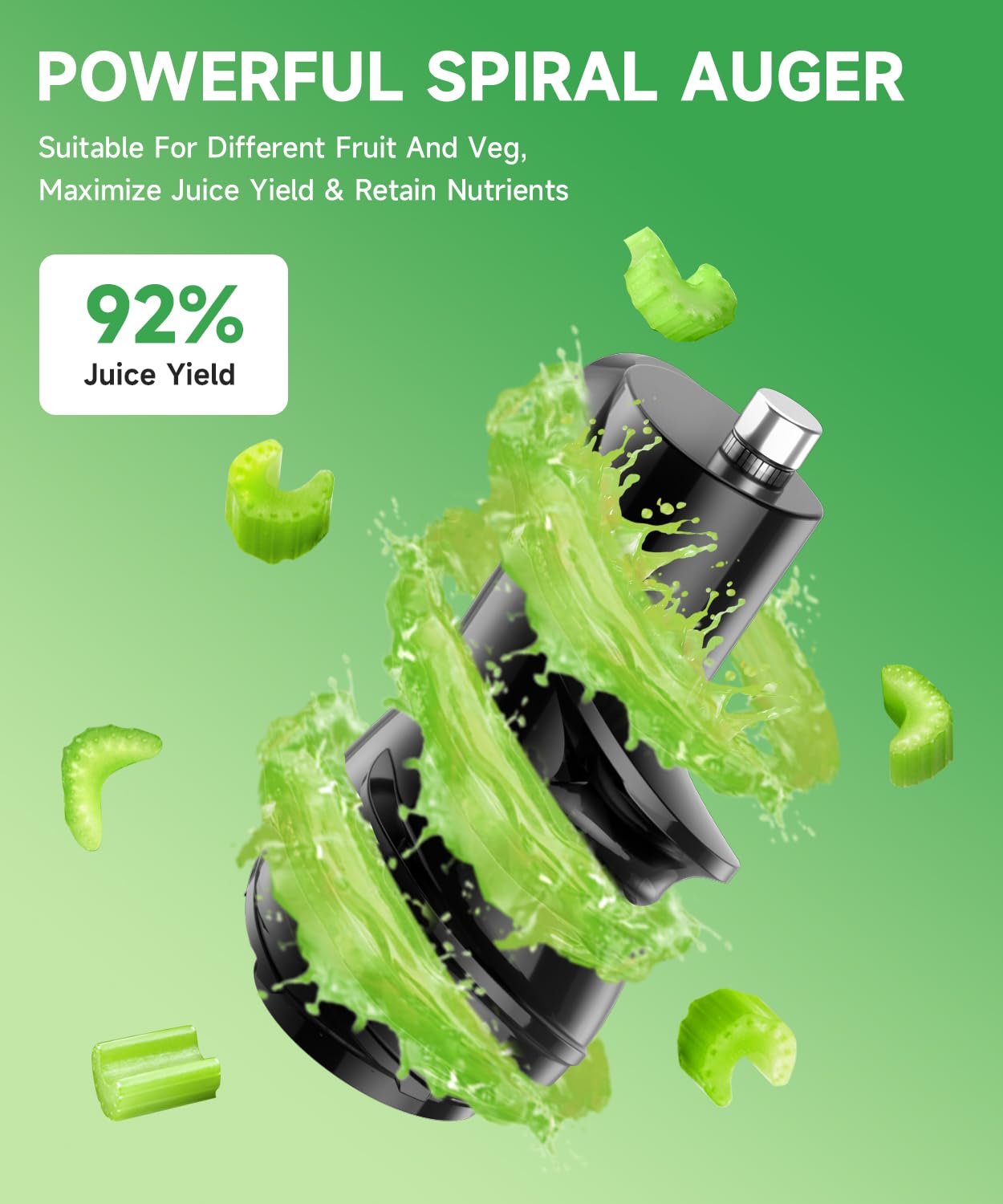 Premium Cold Press Juicer Machine - Slow Masticating Juicer with 3.3