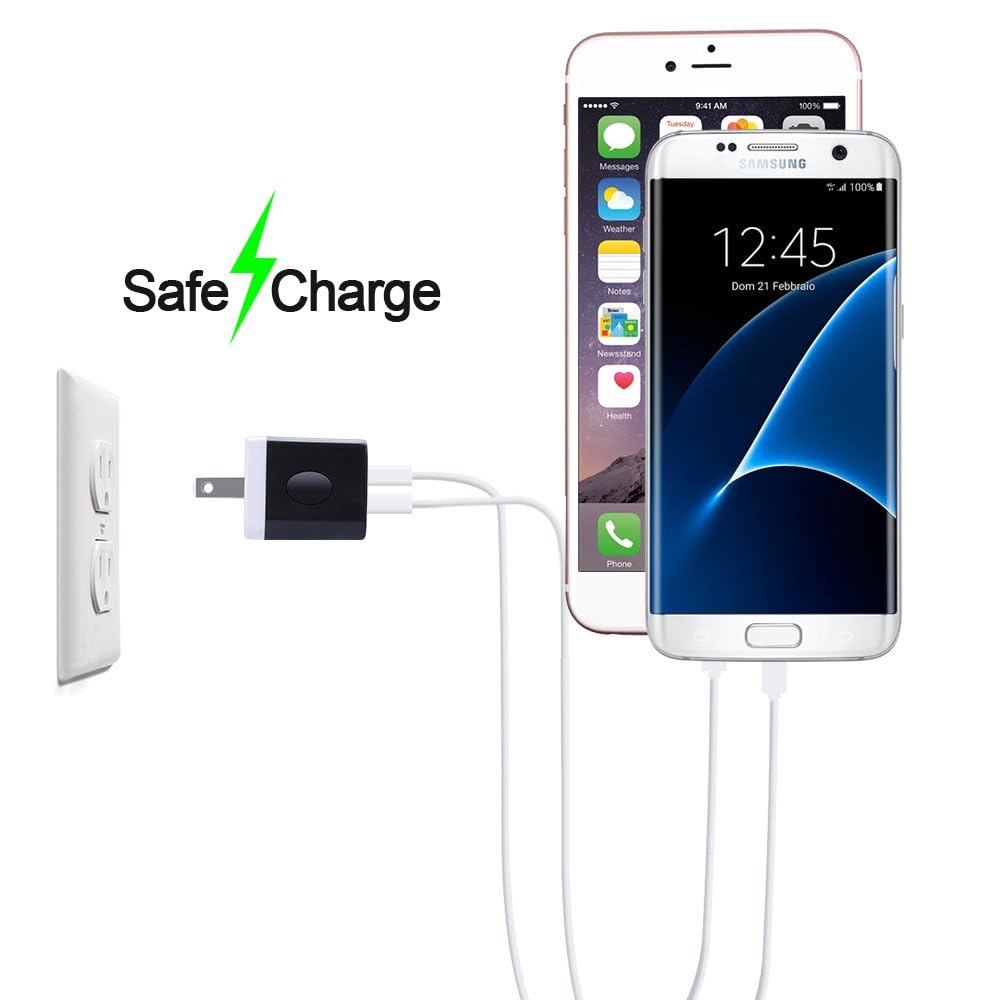 Sicodo 3-Pack USB Wall Charger with Dual Port - Fast Charging Cube Power Adapter for iPhone 16/15/14/13/12/11/SE, Samsung Galaxy S24/S23/S22/S21, LG, Moto - Perfect for Home, Office & Travel Charging Needs