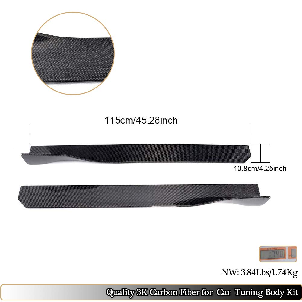 Universal Carbon Fiber Door Side Skirts for Audi A1 A3 A4 S4 A5 S5 A6 S6 A7 S7 TT TTRS R8 Q3 Q5 Q7 - 45.28
