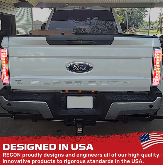 Ford Super Duty F250 F350 F450 F550 2017-2019 LED Tail Lights - Clear OLED Replacement for OEM Halogen - Perfect for Truck Upgrades & Nighttime Safety