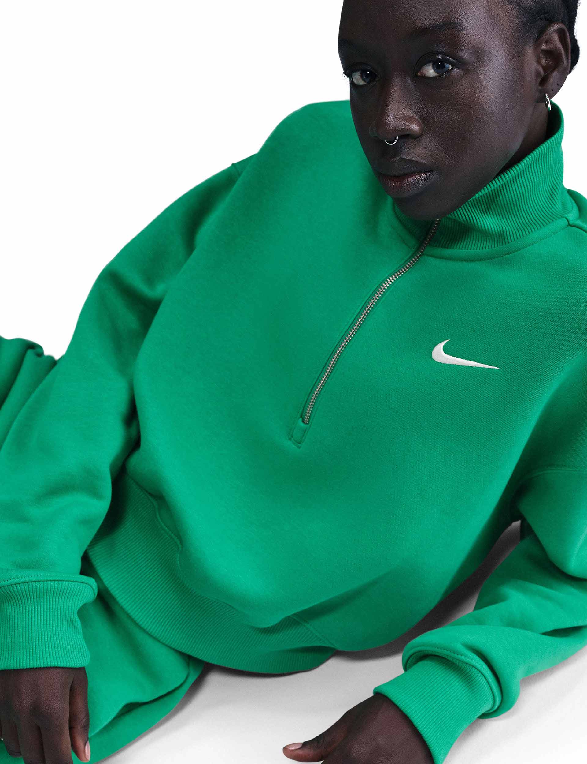 Phoenix Fleece Cropped Sweatshirt for Women - Soft Athletic Pullover in Stadium Green/Sail | Gym, Yoga, Running & Casual Streetwear