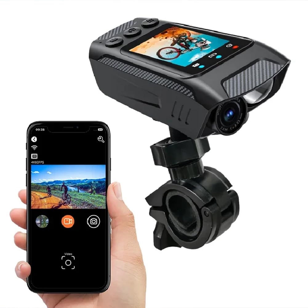 Scalewbin 3-in-1 4K Sports Action Camera - HD Dash Cam, Bike Helmet Camera & Cycling Recorder with Built-in Light for Motorcycle, Bicycle & Outdoor Adventures
