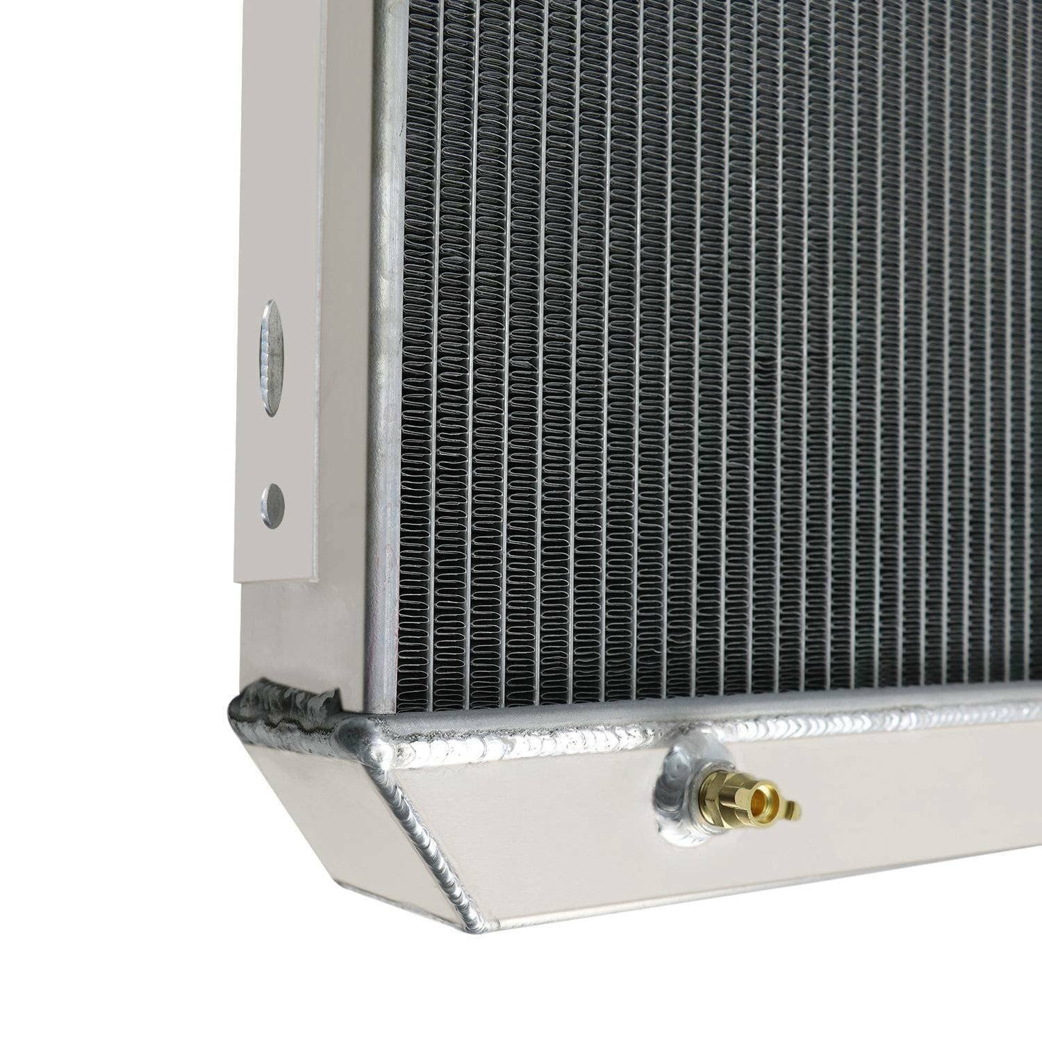 1955-1957 Chevy Bel Air Truck One-Fifty Two-Ten Series 3 Row Aluminum Radiator with Fan Shroud & Relay - High Performance Cooling for L6 & V8 Gas Engines - Perfect for Restoration Projects & Hot Rod Upgrades
