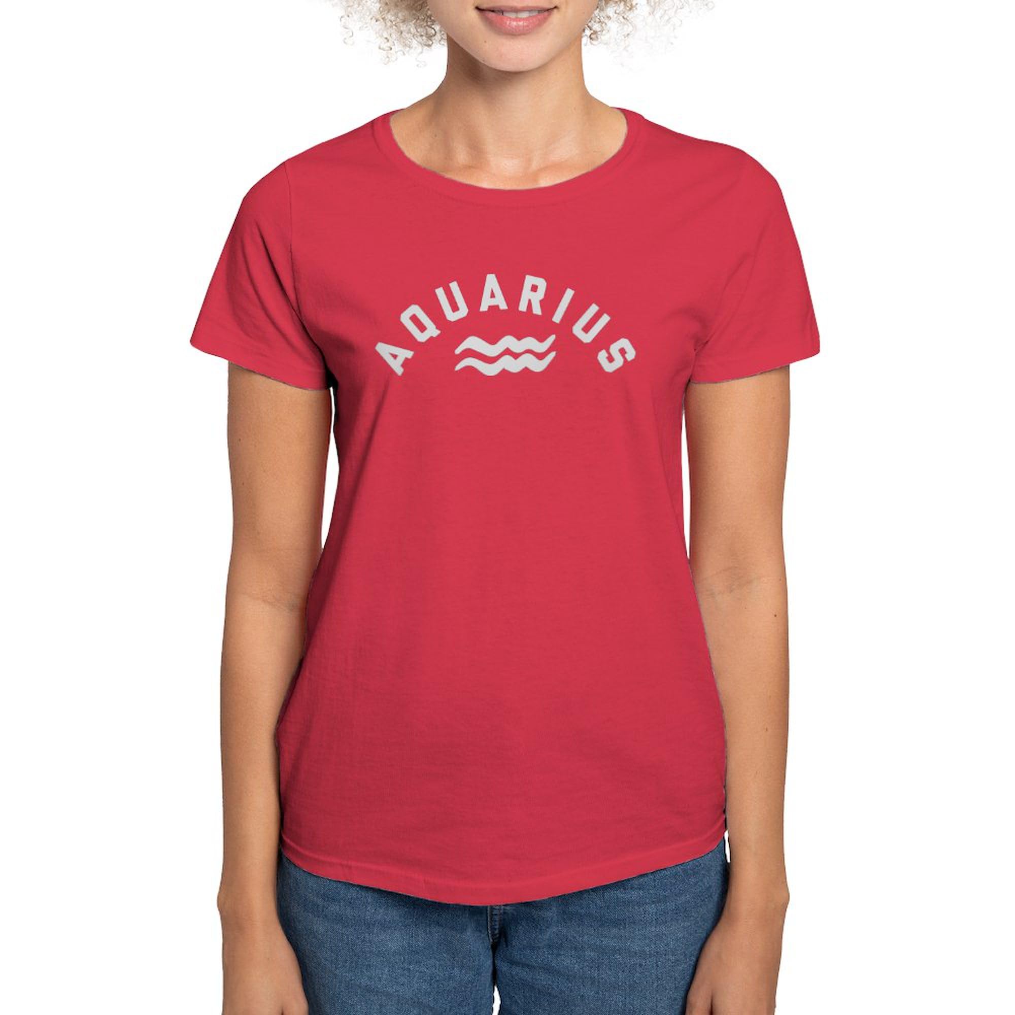 Aquarius Women's Dark Cotton T-Shirt - Comfortable & Stylish Graphic Tee for Zodiac Lovers | Perfect for Casual Wear, Gifts & Everyday Outfits