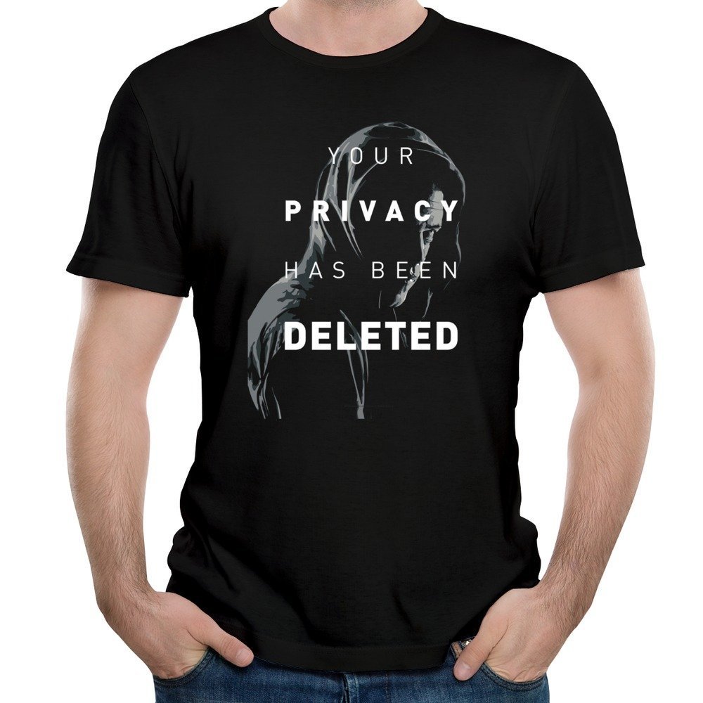 Mr. Robot Your Privacy Has Been Deleted T-Shirt for Men - 100% Cotton Comfort Fit Tee - Perfect for Tech Enthusiasts, Hackers & Cybersecurity Fans