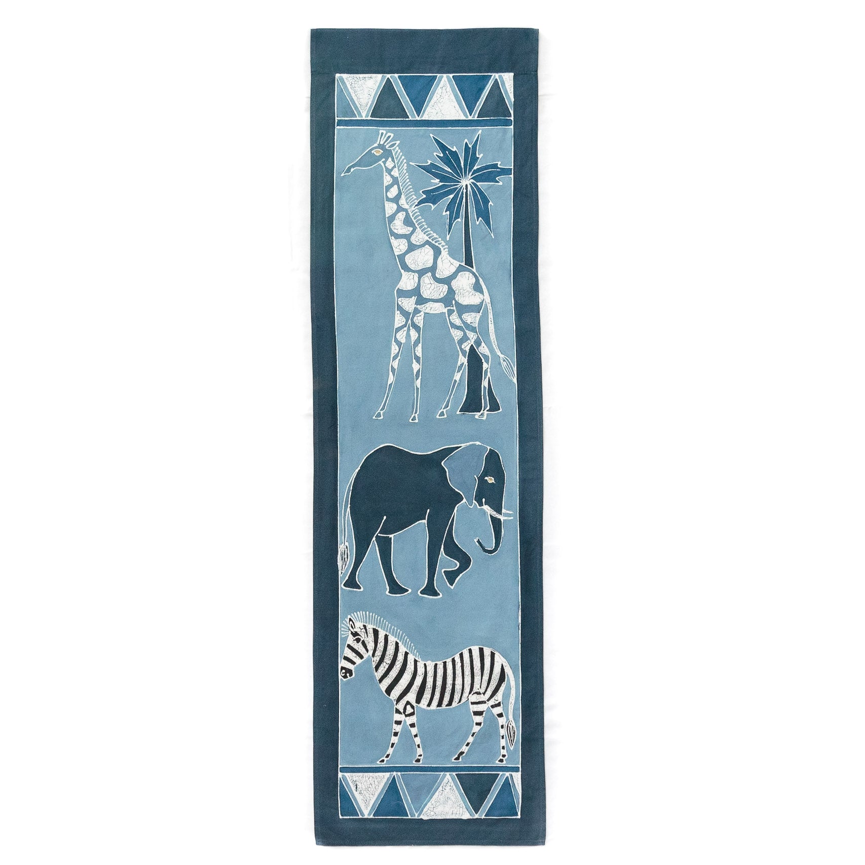 Stylish Indigo Safari Animals Table Runner - Perfect for Jungle Themed Parties, Dining Room Decor & African Safari Events