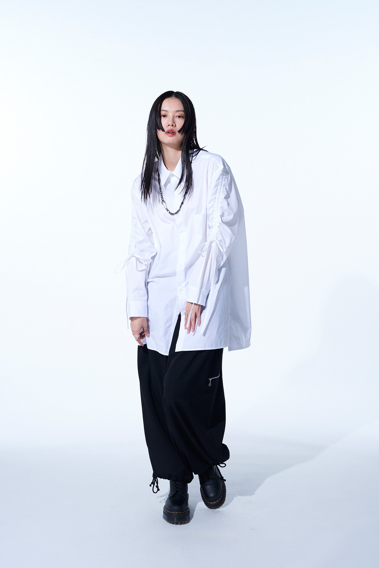 Premium Cotton Broadcloth Oversized Shirt with Gathered Strings - Comfortable Loose Fit Casual Top for Women | Perfect for Layering, Beach Cover-Ups & Boho Fashion Outfits