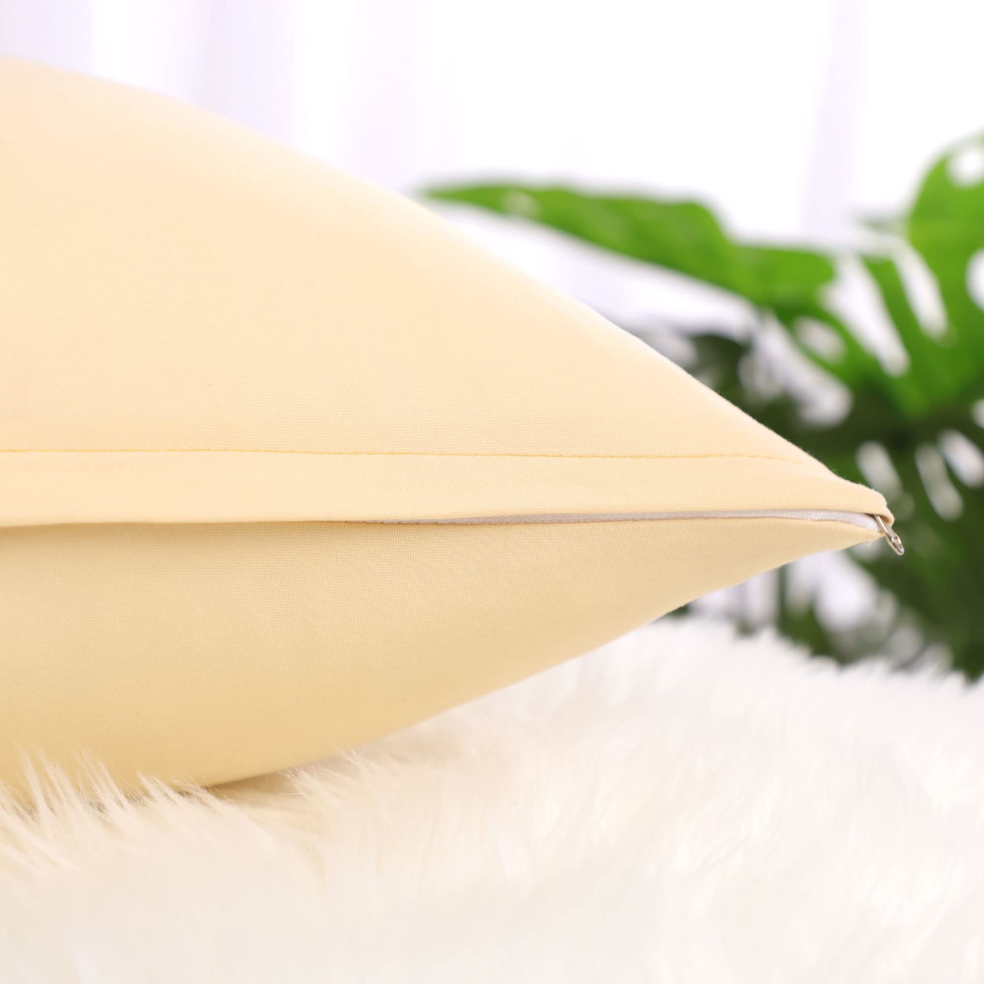 Premium 18x18 Inch Square Throw Pillow Cover - Soft Beige Cushion Case for Sofa, Bed, Living Room Decor - Home & Office Decorative Accent