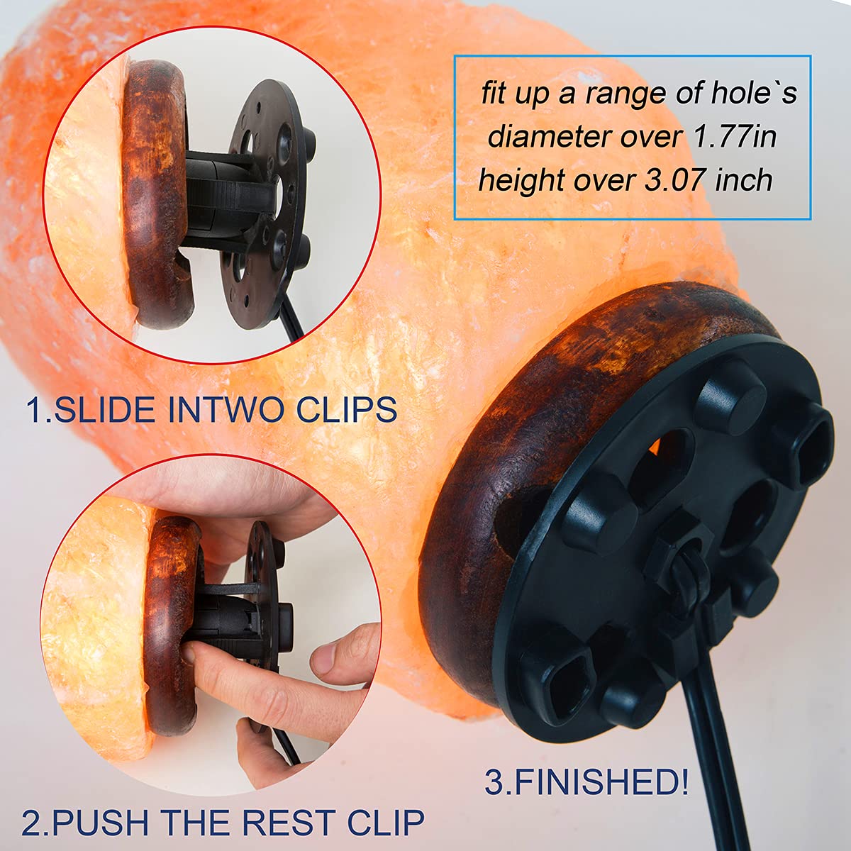 Easy Install Himalayan Salt Lamp Cord Replacement with Dimmer Switch - 1 Pack & 6 Pack E12 Halogen Bulbs for Relaxation, Meditation & Home Decor