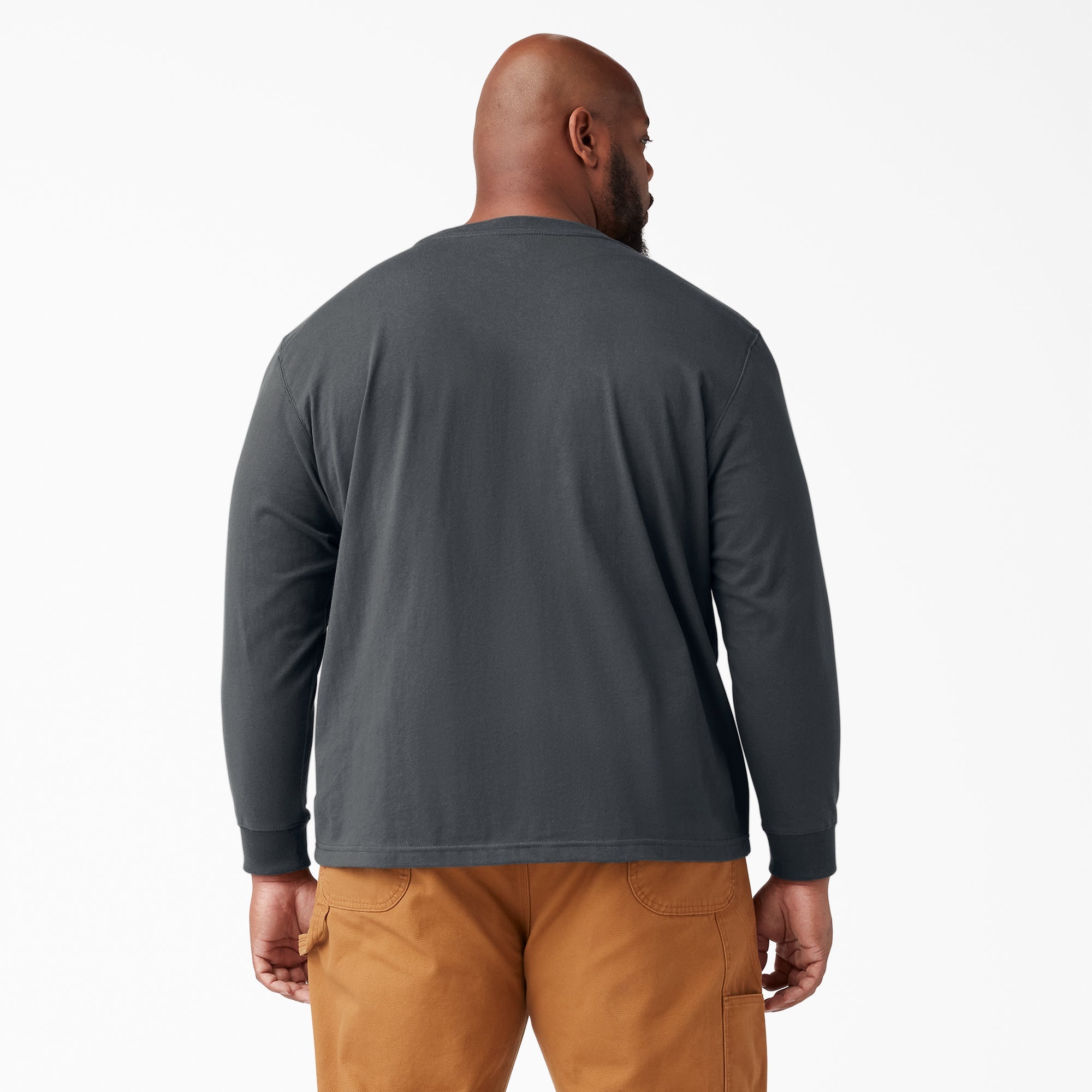 Dickies Men's Heavyweight Long Sleeve Crew Neck T-Shirt - Durable Workwear for Construction, Landscaping & Outdoor Activities