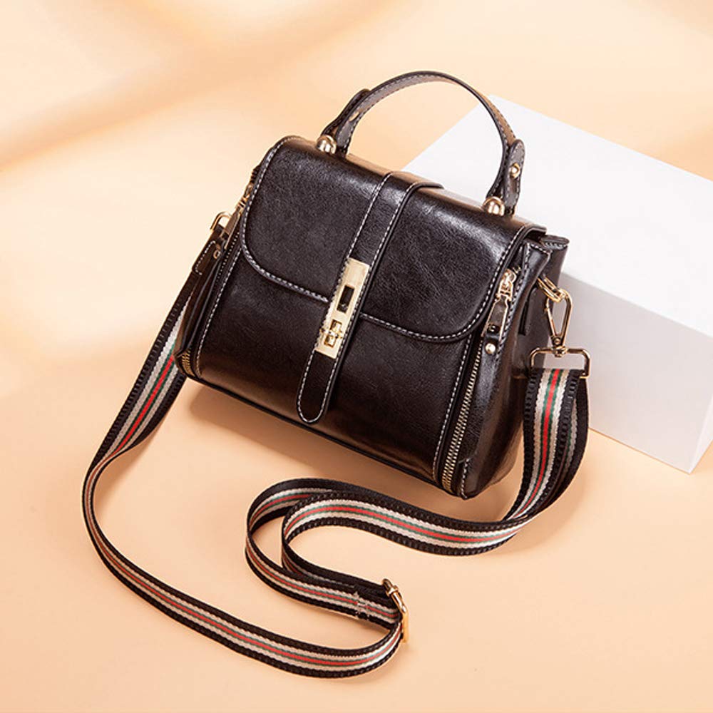 Zhongningyifeng Women's Crossbody Shoulder Bag - Soft Leather, Waterproof, Small Fashion Handbag (Black) - Perfect for Daily Use, Travel, and Shopping