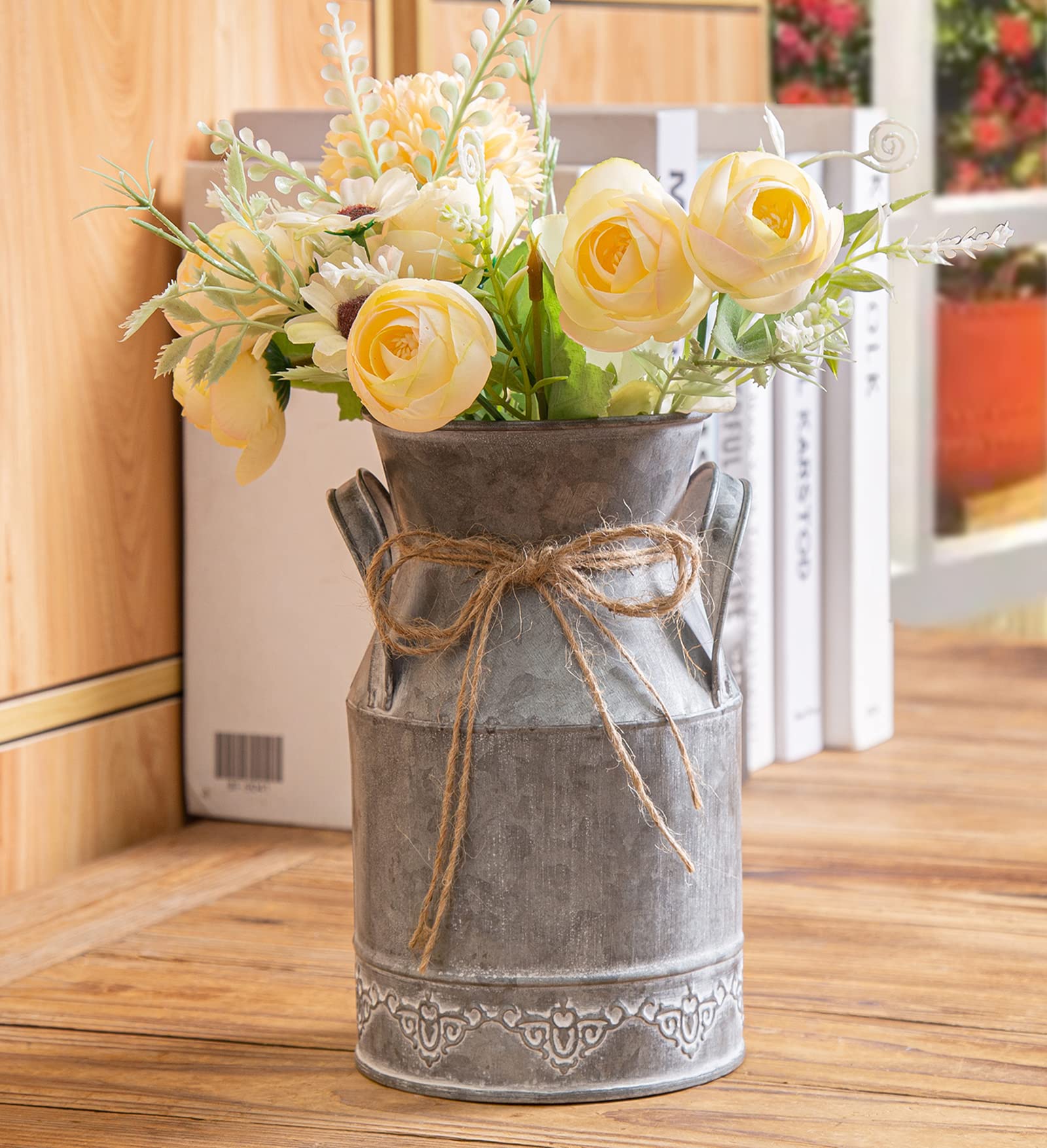 Vintage Galvanized Metal Milk Can - 7.2
