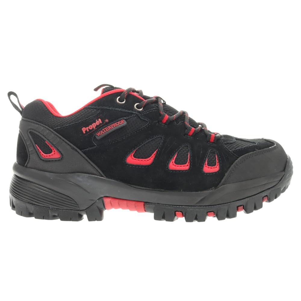 Propet Men's Ridge Walker Low Hiking Sneakers - Lightweight Waterproof Outdoor Shoes for Trail Walking & Camping - Black