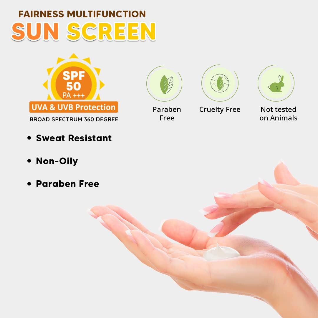 MEDILEXICON Homoeopathy Fairness SPF 50 PA++++ Sunscreen Lotion (100ml) with Cocoa Butter, Aloe Vera & Raspberry Seed Oil - Ideal for Indian Weather - Daily UV Protection for Face & Body