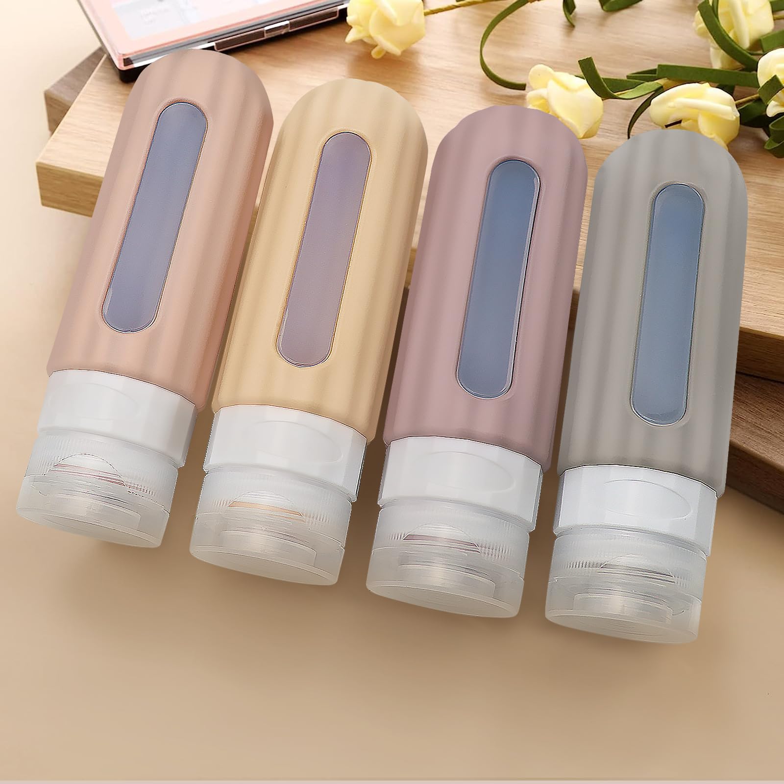 3oz TSA Approved Travel Bottles for Toiletries - BPA Free Leak Proof Silicone Containers for Shampoo & Conditioner with Clear Toiletry Bag | Perfect for Air Travel, Gym & Vacation Essentials