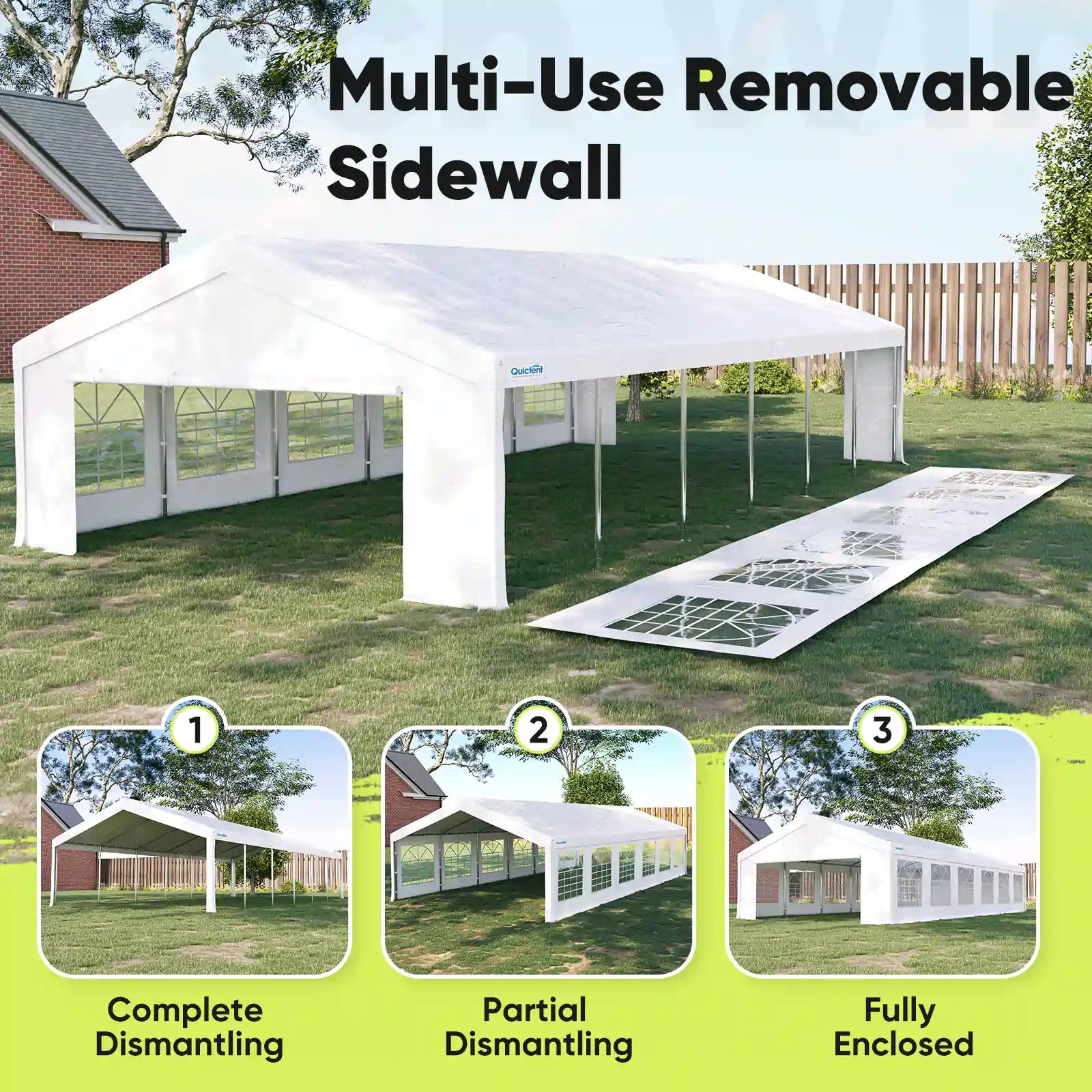 20' x 40' White Party Tent - Heavy Duty Outdoor Canopy for Weddings, Events & Backyard Gatherings - Waterproof & UV Resistant Shelter