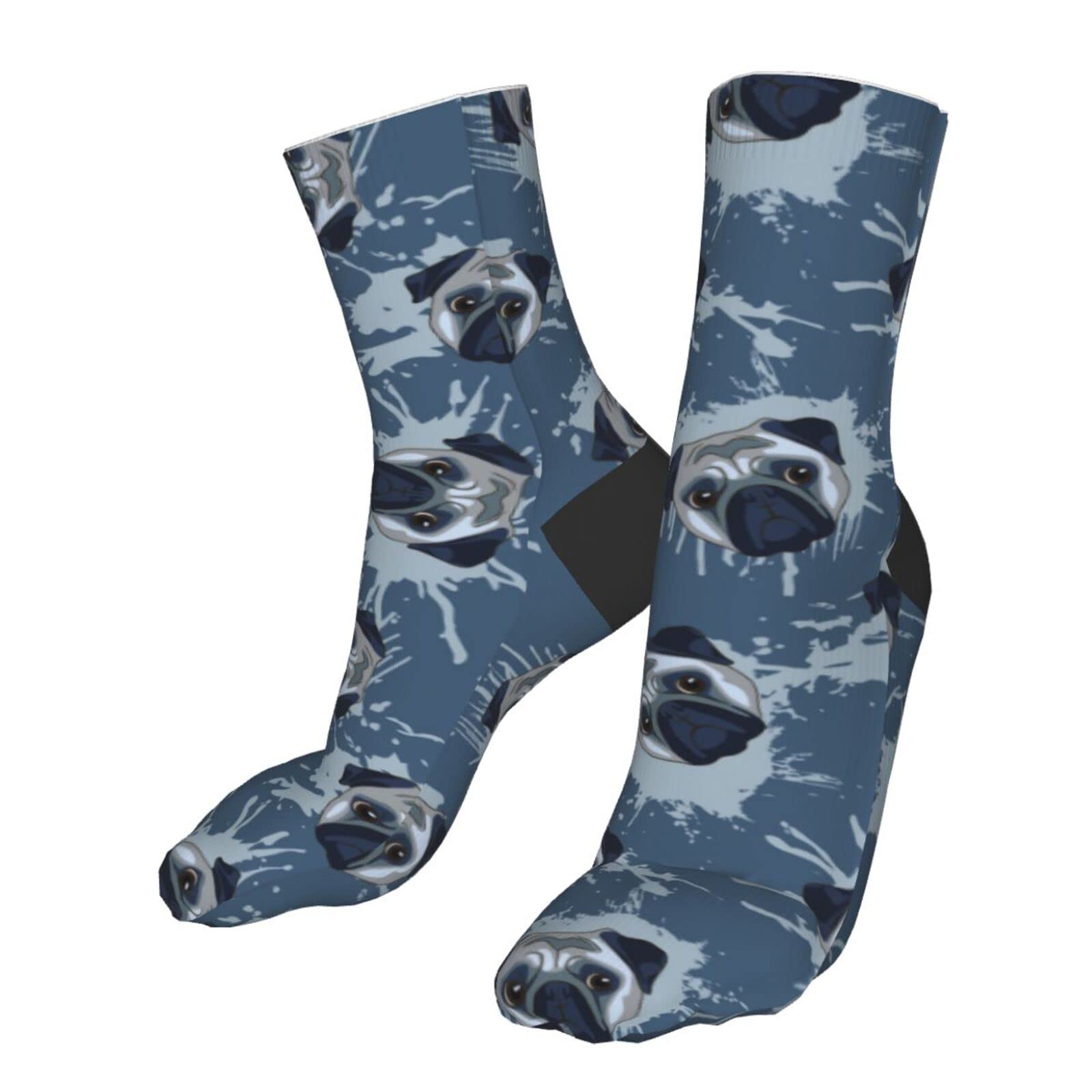 Pug Print Men's Athletic Ankle Socks - Running & Casual Wear