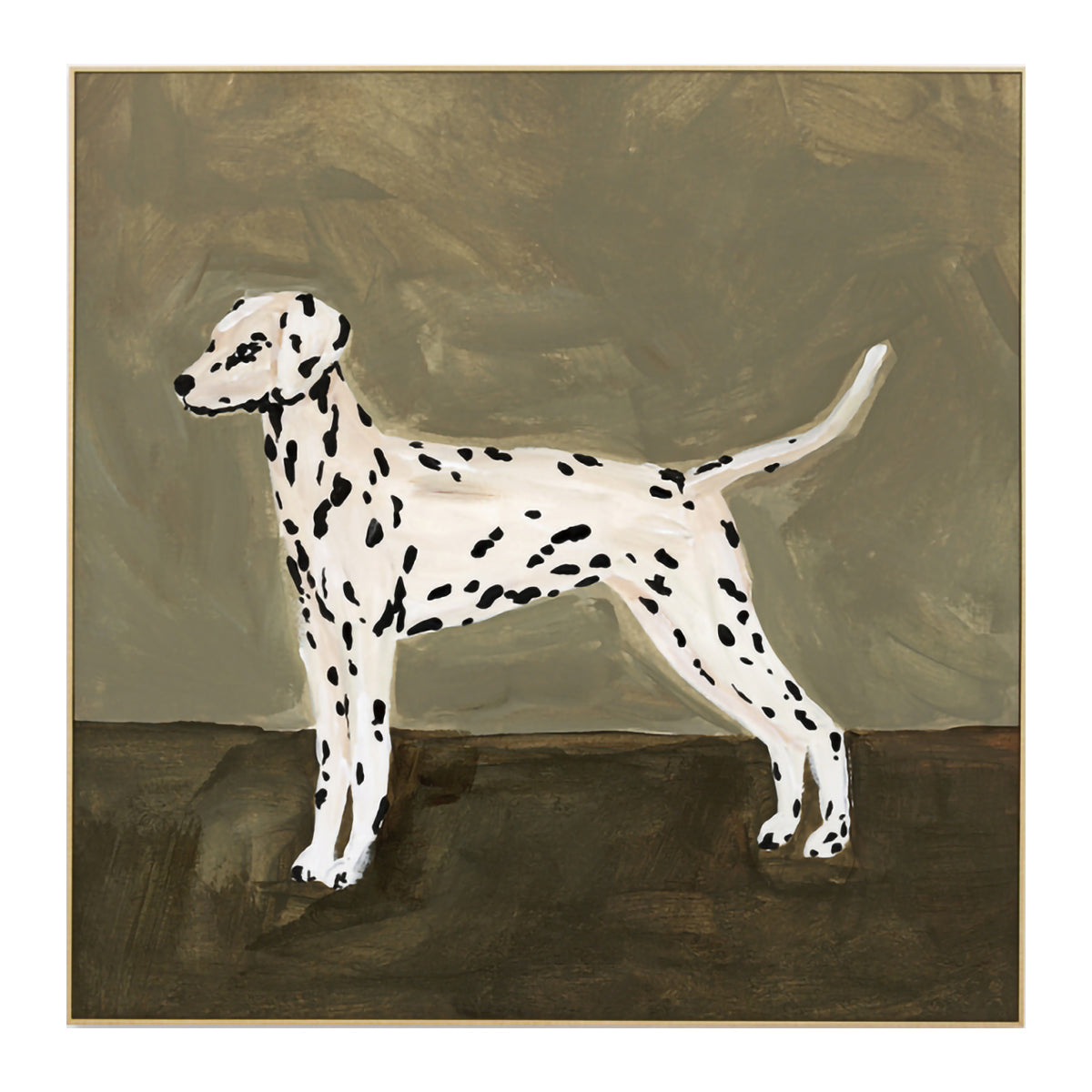 Dalmatian Khaki Portrait Art Print - Premium Canvas Wall Decor for Living Room, Bedroom & Office - Unique Dog Lover Gift Idea