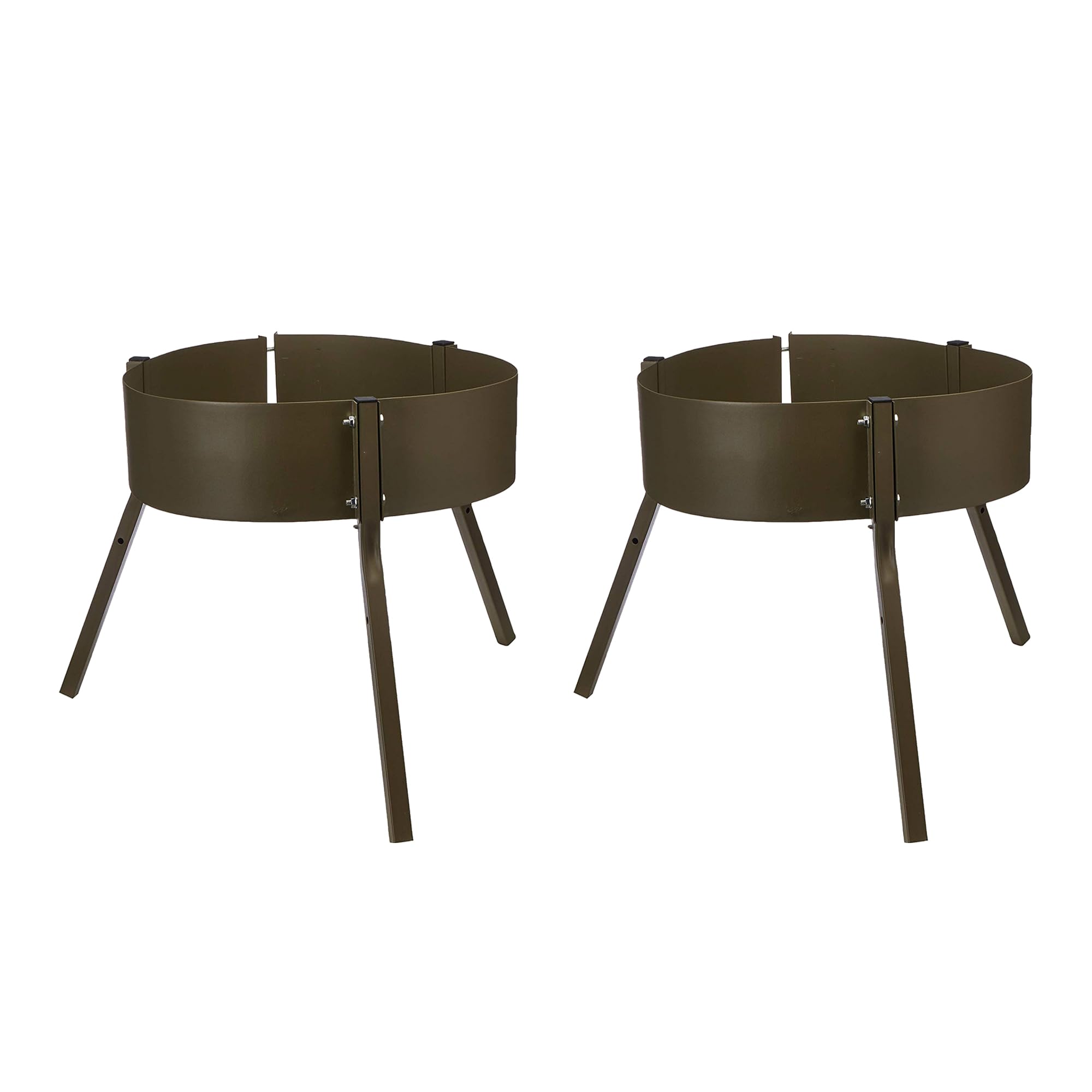 Boss Buck Heavy Duty 55 Gallon Drum Deer Feeder Tripod Stand - 20 Inch Leg Band Barrel Stand System (2 Pack, Green) - Perfect for Wildlife Feeding & Hunting Accessories in Wooded Areas