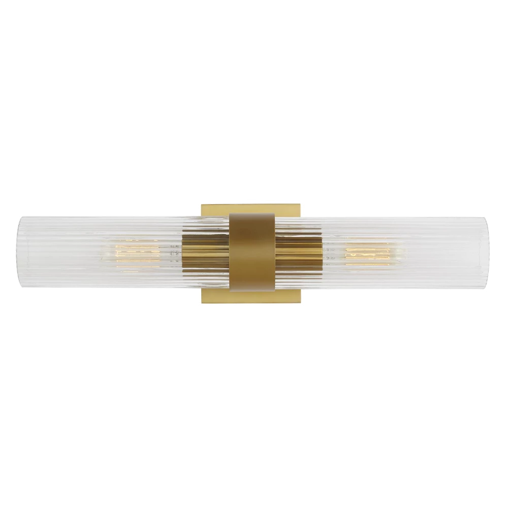 Eleanor Fluted Wall Sconce - Modern Brass Finish Lighting Fixture for Bedroom, Living Room & Hallway Decor