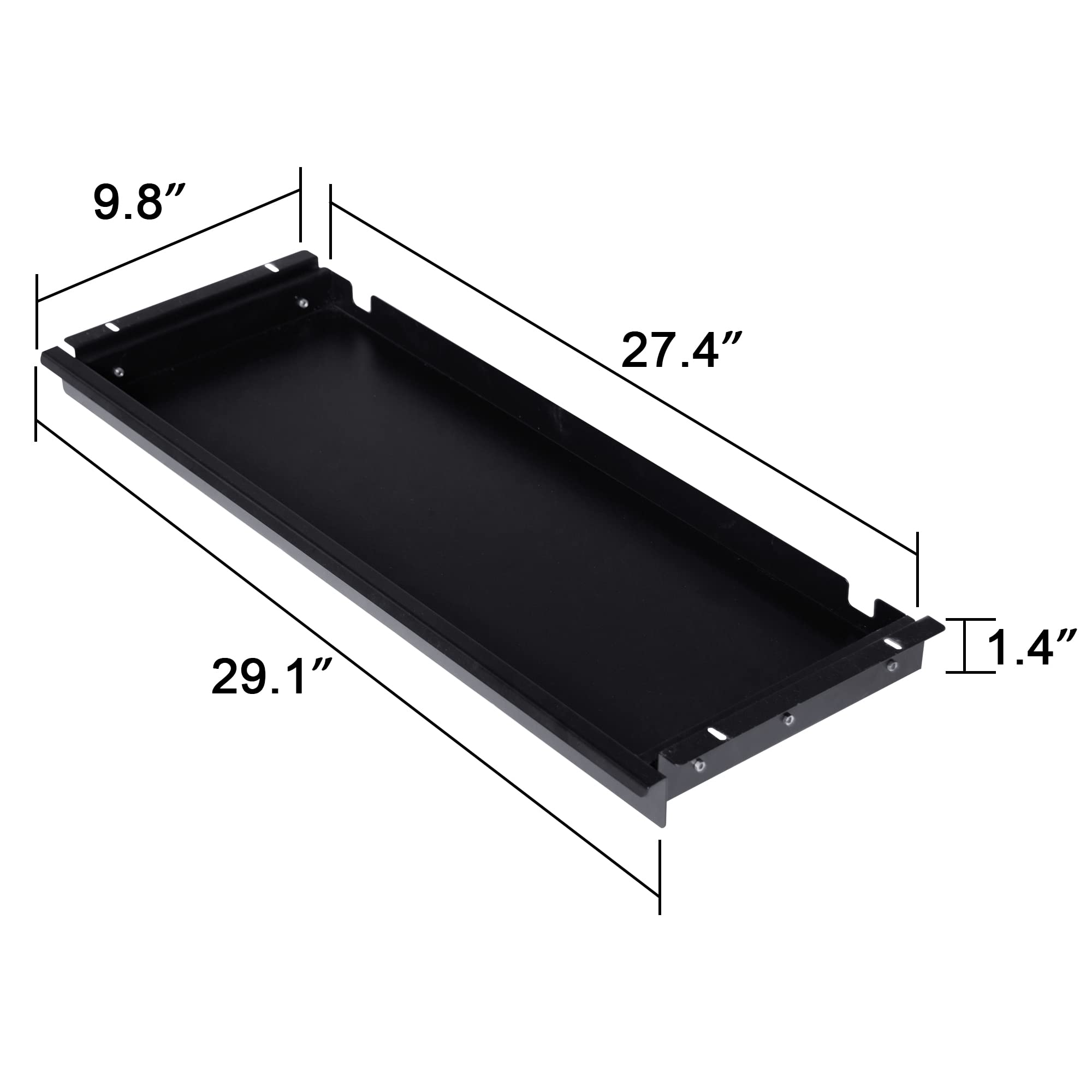 Frassie 27.4 Inch Under Desk Pull-Out Drawer - Metal Sliding Pencil Organizer for Standing Desk & Office - Perfect for Home Office, Study Room, and Workspace Organization