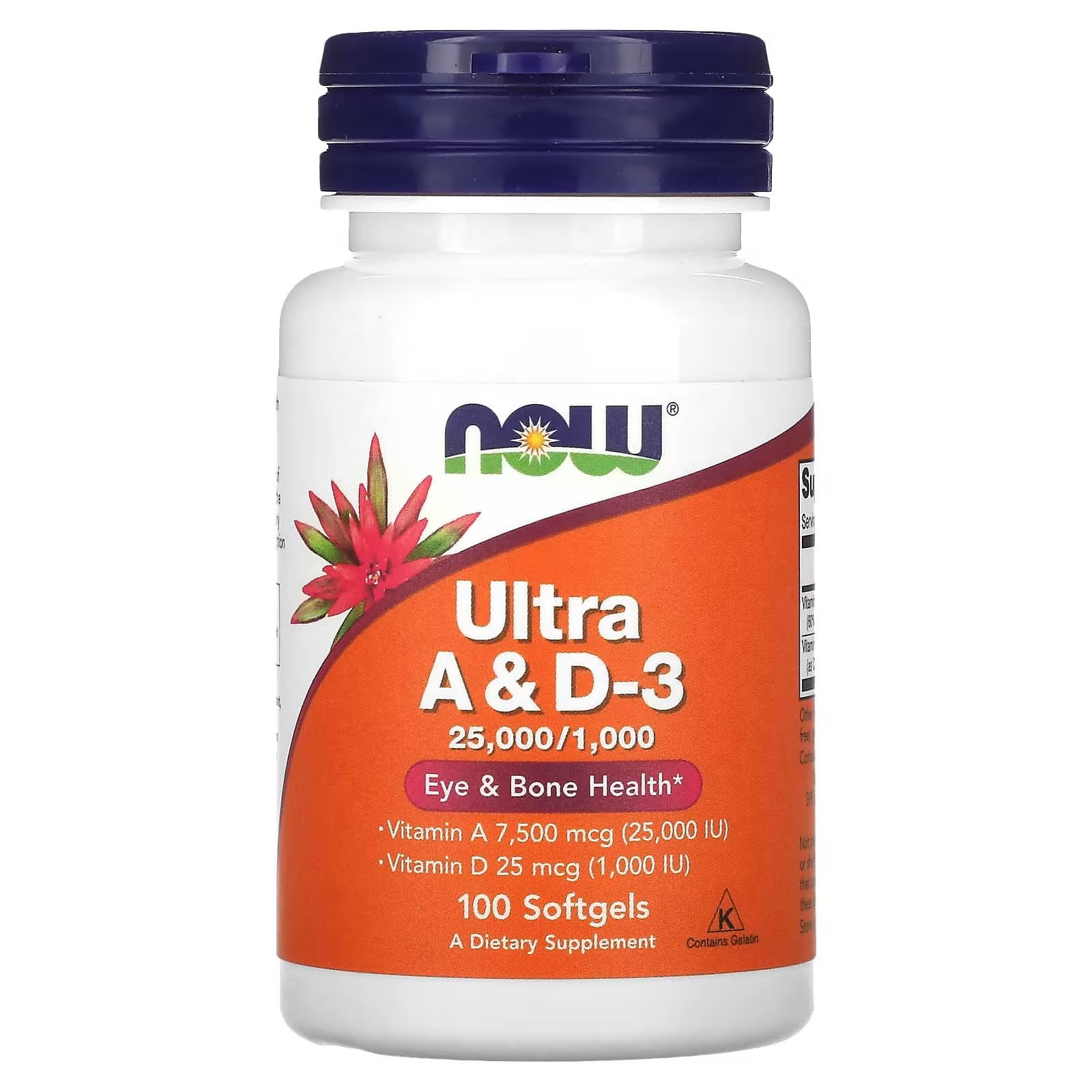NOW Foods Ultra A & D3 Softgels - 100 Count (Pack of 3) | High Potency Vitamin A & D Supplement for Immune Support, Bone & Eye Health | Daily Wellness & Nutritional Support