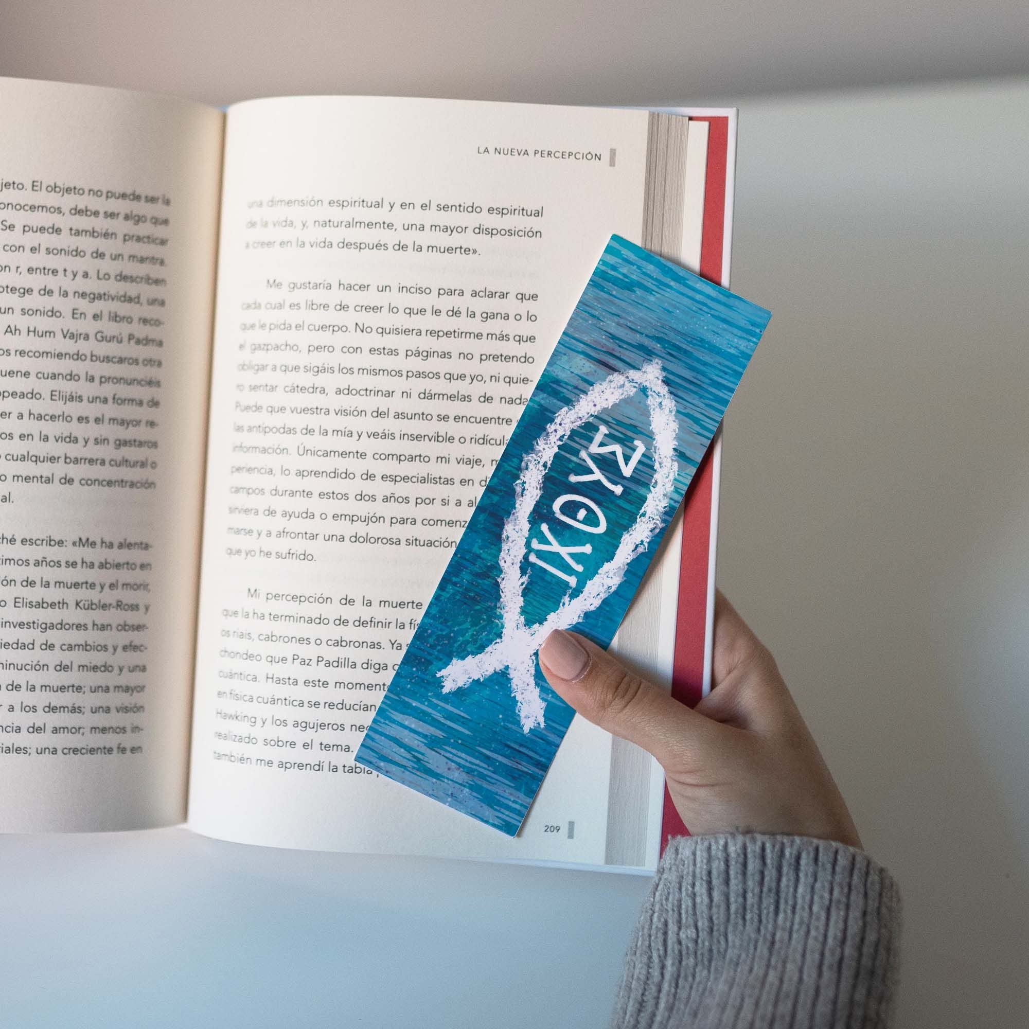 Bulk Pack of 25 Ichthus Jesus Fish Christian Bookmarks for Kids - Matthew 4:19 Bible Verse, Sunday School Prizes & Scripture Gifts for Children & Youth - Perfect for Bible Study, Church Events & Religious Education