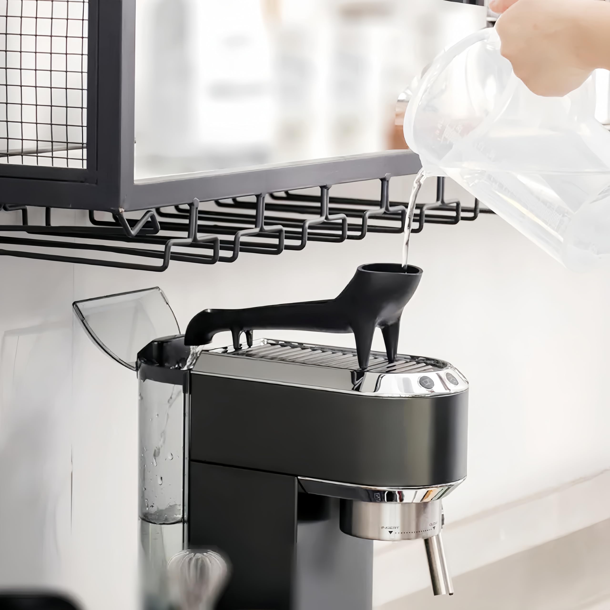 **Premium Silicone Water Tank Funnel for Breville Espresso & Coffee Machines - Food Grade, Large Capacity, Easy-Pour Design - Perfect for Home Baristas & Coffee Enthusiasts (Black)**    *(Ideal for hassle-free water refills, drip-free pouring, and maintaining clean coffee machines!)*