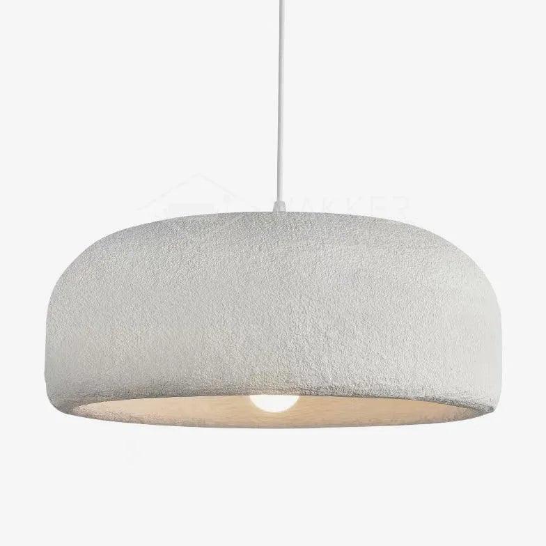 Modern Round White Pendant Light - Minimalist Ceiling Lighting Fixture for Kitchen, Dining Room, Bedroom & Living Room Decor