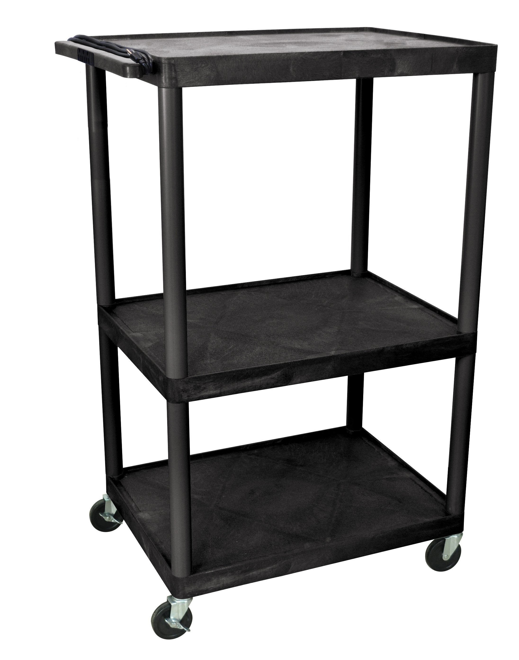 Luxor Black Endura 3-Shelf Presentation Cart 54.25