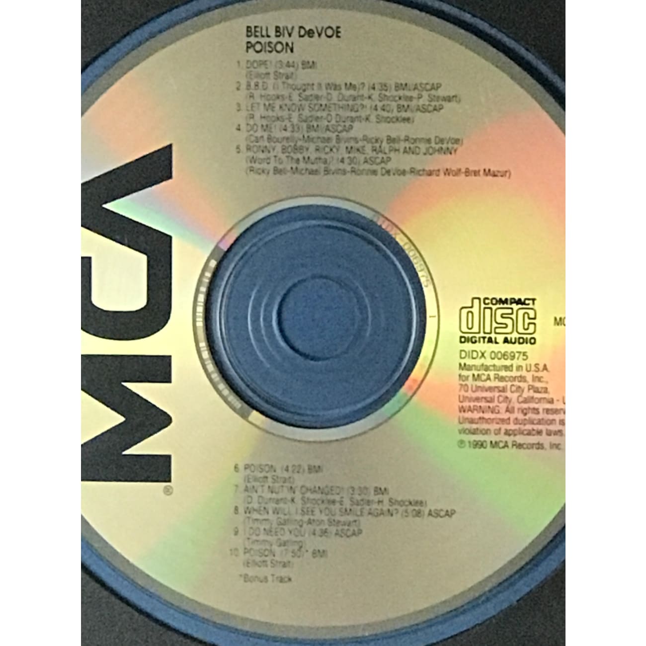 Bell Biv Devoe Poison RIAA Platinum LP Award - Autographed by Ricky Bell, Michael Bivins & Ronnie DeVoe - Perfect for Music Collectors & 90s R&B Fans