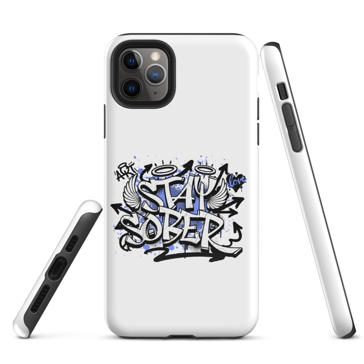 Stay Sober Graffiti Design iPhone Case - Trendy Protective Cover for iPhone 13/14/15 Pro Max - Perfect for Nightlife, Concerts & Urban Lifestyle