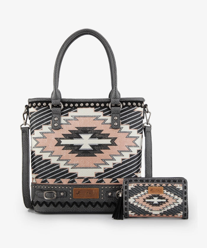 Montana West Aztec Print Concealed Carry Tote Bag Set - Stylish & Functional Handbag for Women, Perfect for Everyday Use, Travel, and Concealed Carry