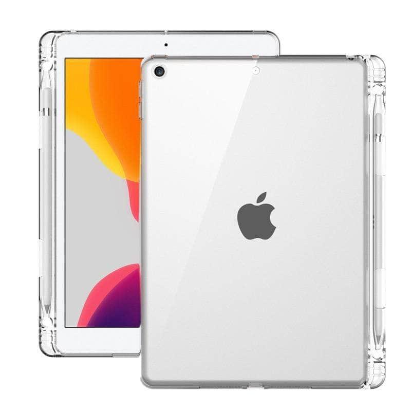 Transparent TPU Silicone Pencil Holder Back Case for iPad Air 5 (2022 Model) - Perfect for Students, Artists & Office Work