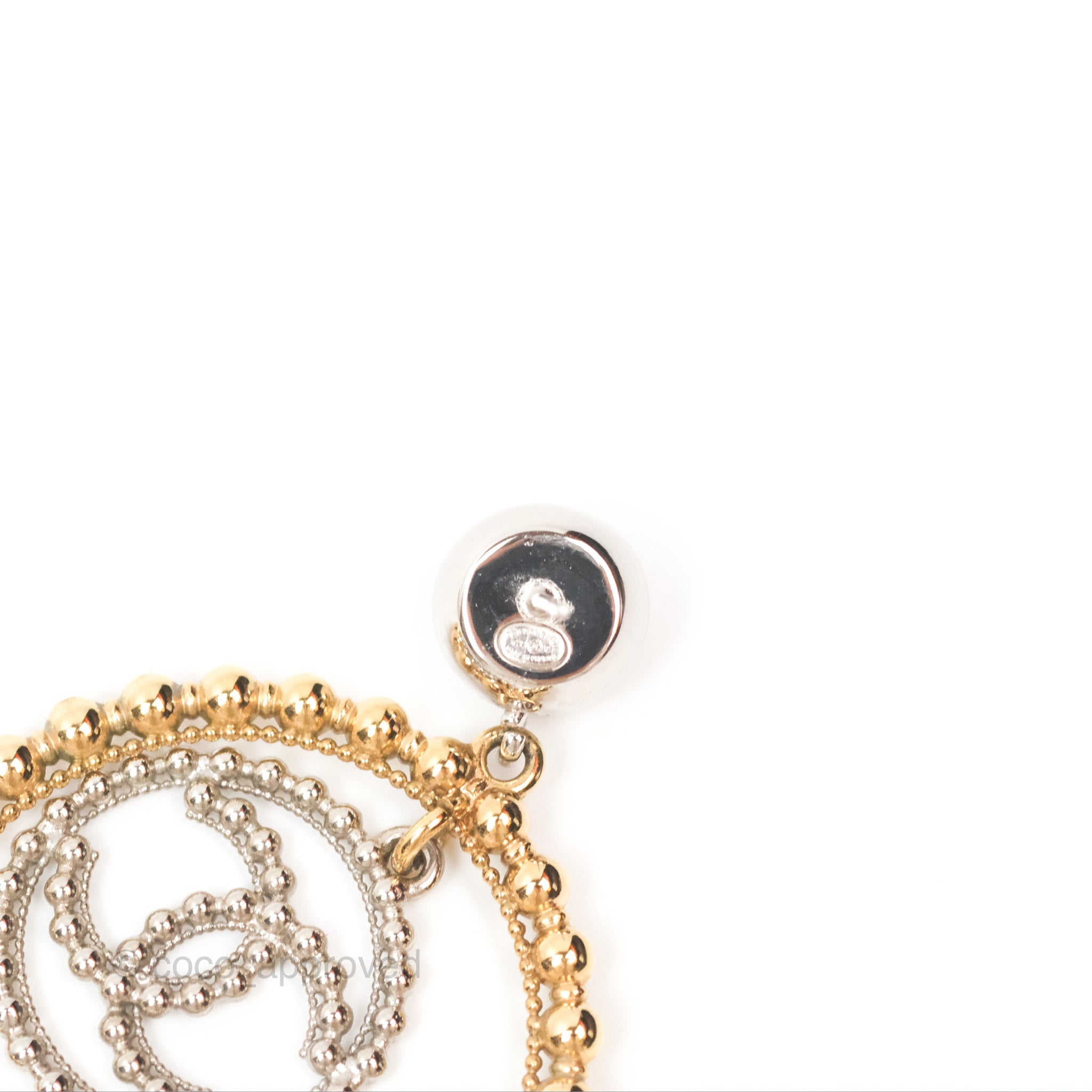 Chanel CC Hoop Drop Earrings in Silver & Gold Tone - 22C Collection | Luxury Fashion Jewelry for Women, Perfect for Parties, Weddings & Special Occasions