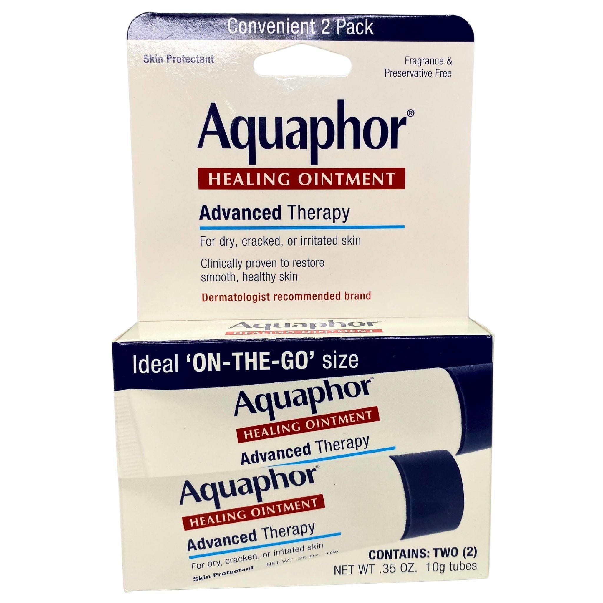 Aquaphor Healing Ointment Advanced Therapy - 2 Pack 0.35 oz Tubes (96 Pcs Lot) | Skin Repair for Dry, Cracked Hands & Lips | Perfect for Winter Care, Eczema Relief & First Aid Kits