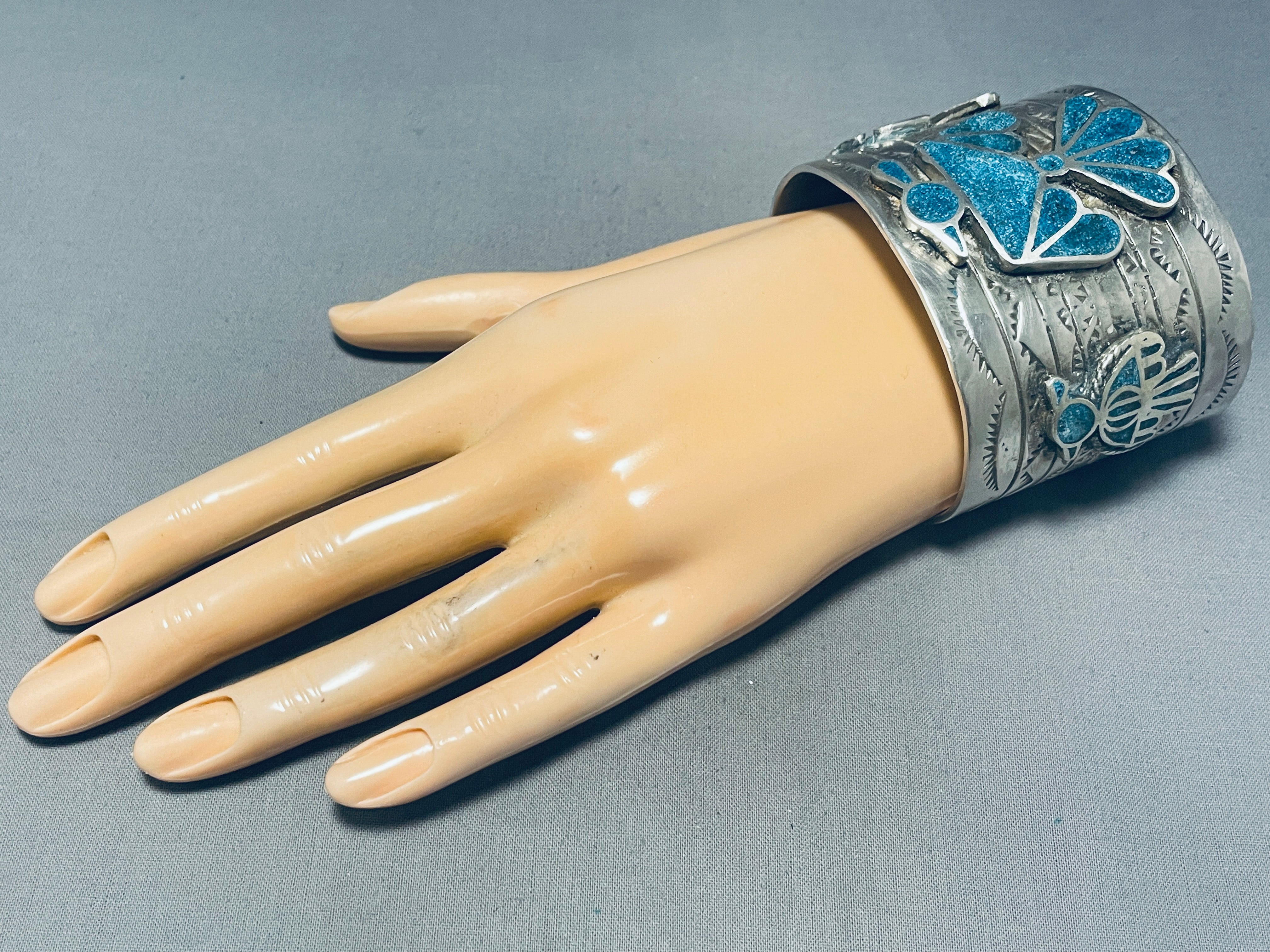 Navajo Sterling Silver Turquoise Bird Bracelet - 167g Wide Cuff for Women | Handmade Native American Jewelry for Boho, Festival & Everyday Wear