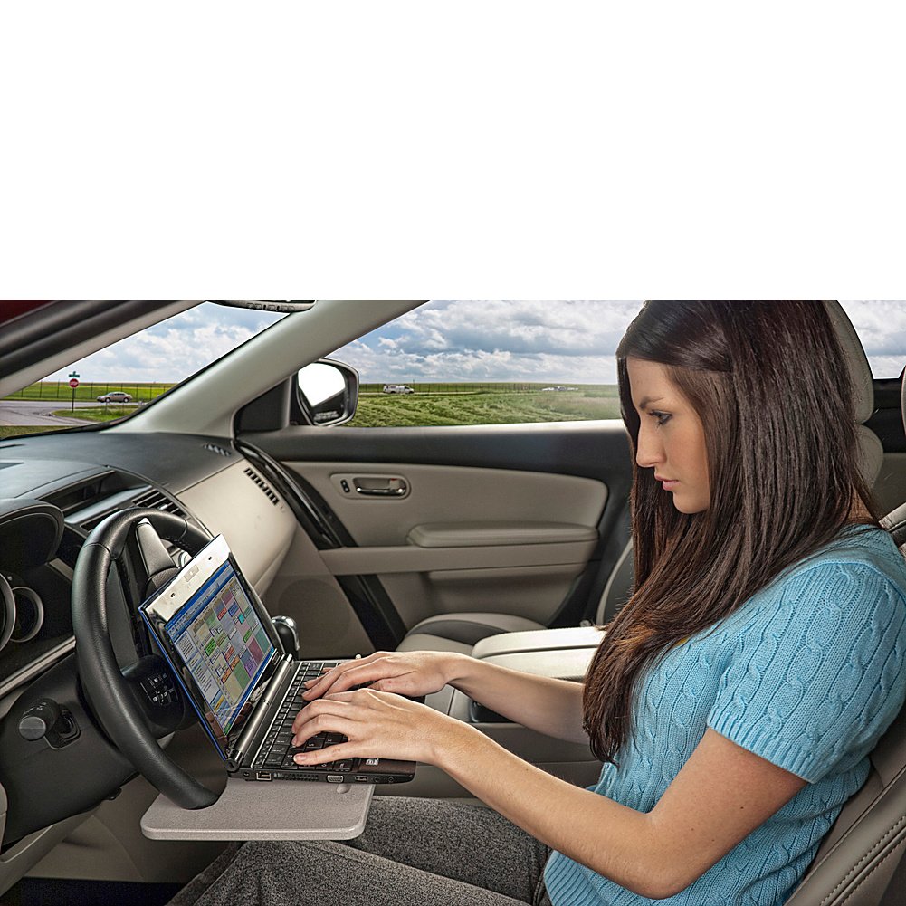 AutoExec AUE13030 Wheelmate Car Desk - Premium Blond Baltic Birch Wood Laptop Tray for Work & Travel | Perfect for Remote Work, Road Trips & Business Commutes