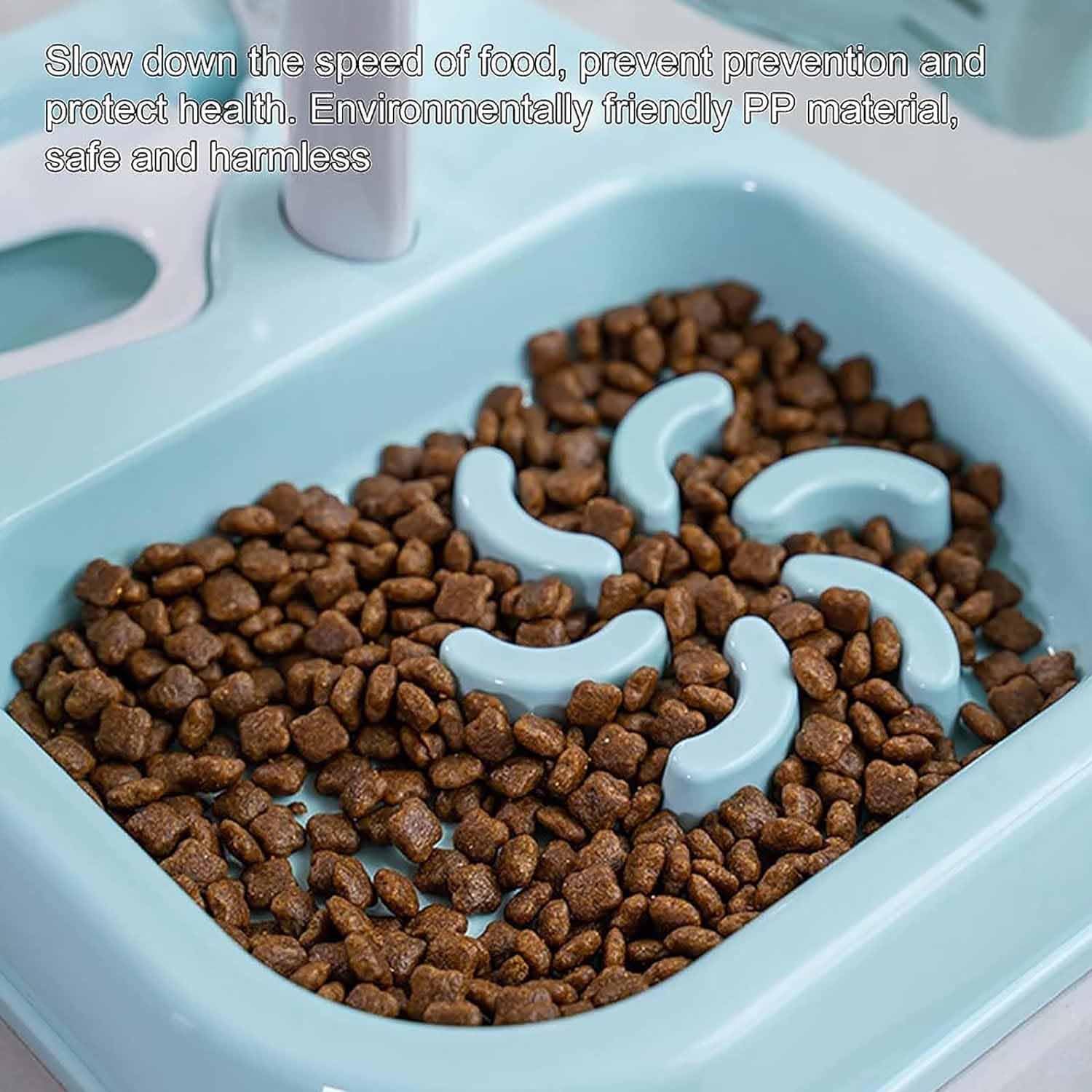 SKOFRI 2 in 1 Automatic Pet Feeder and Water Dispenser for Dogs & Cats - Spill Proof Pet Drinking Fountain with Bottle - Perfect for Puppy, Kitten, and Pet Feeding at Home or Travel