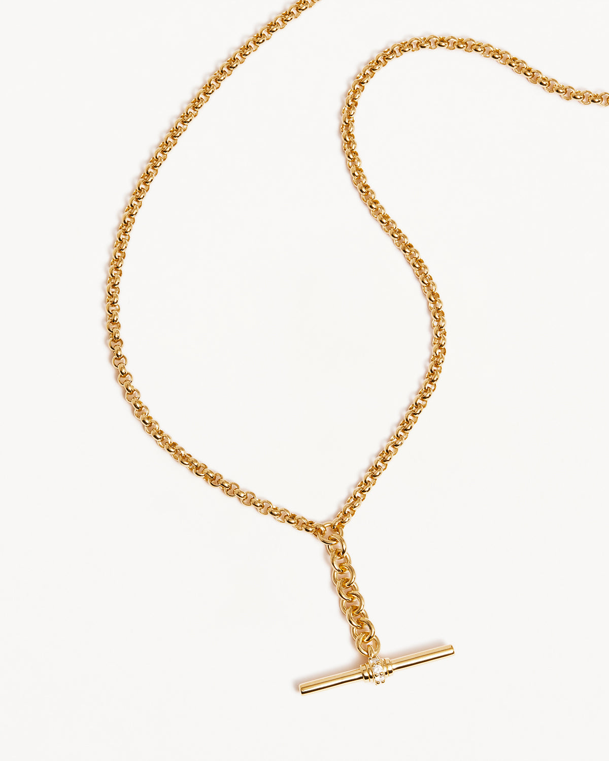 18K Gold Vermeil Muse Fob Chain Necklace for Women - Elegant Layering Necklace Jewelry Gift for Her - Perfect for Everyday Wear, Date Nights & Special Occasions