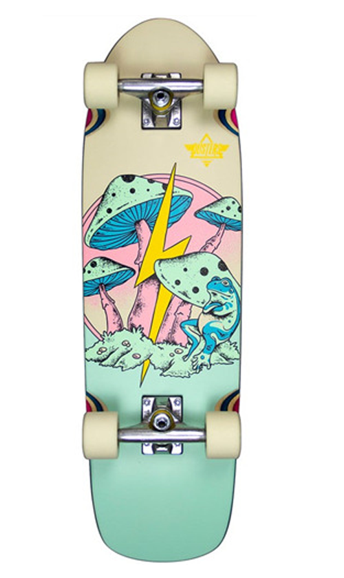 Dusters Fungi Pink and Green Cruiser Skateboard 29 Inch - Perfect for Commuting, Cruising & Street Skating