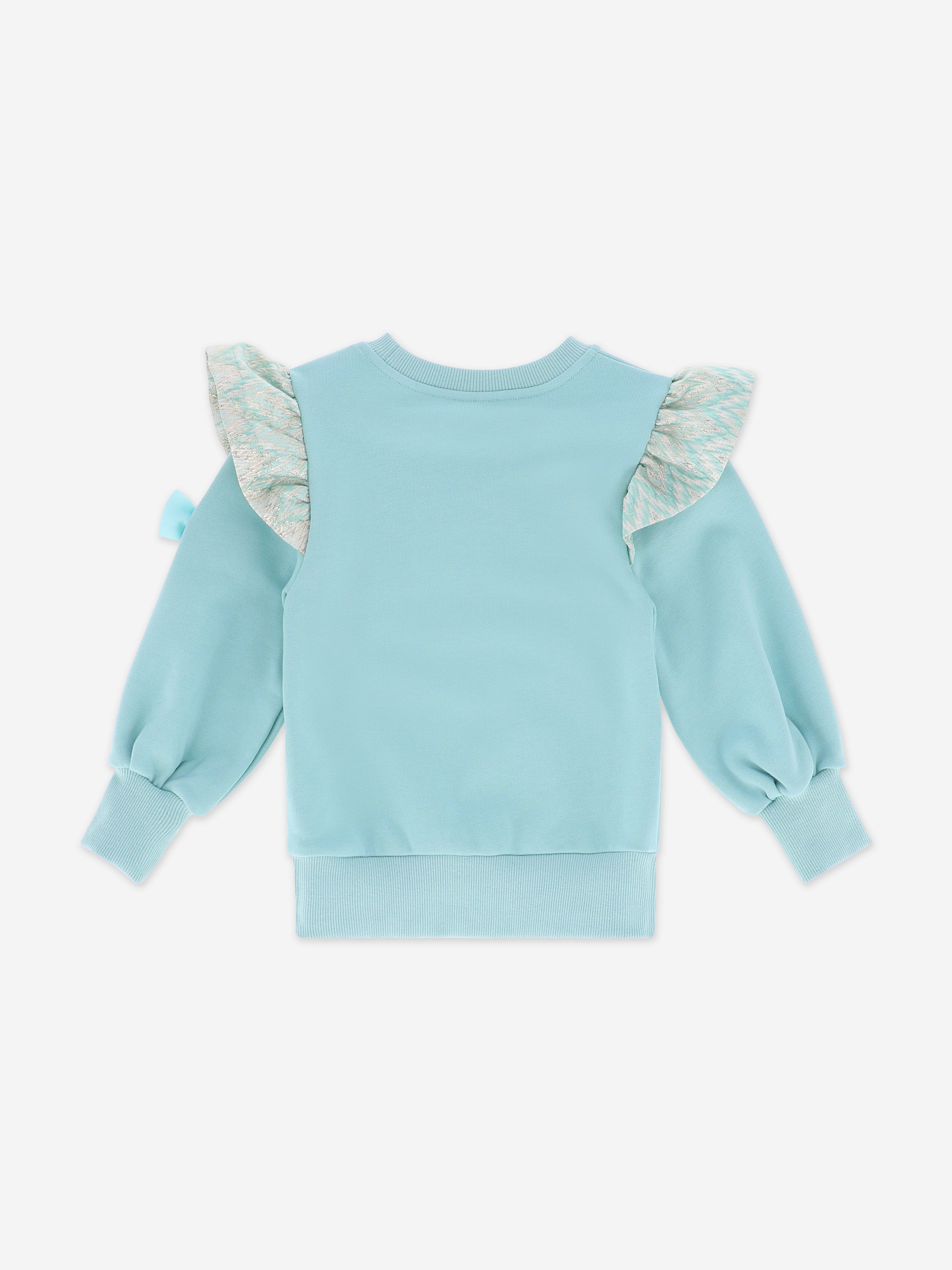Angels Face Girls Posh Sweatshirt - Soft Blue Pullover for Kids | Cute Casual Outfit for School, Playdates & Family Photos