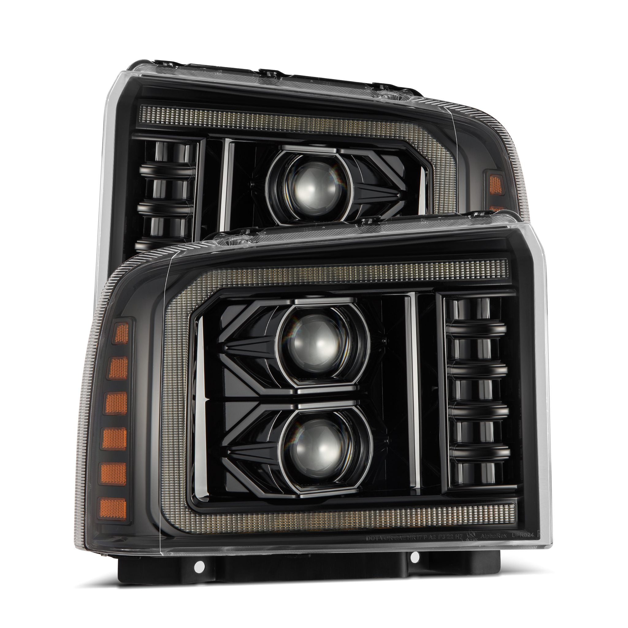 05-07 Ford Super Duty/Excursion LUXX Series LED Projector Headlights Alpha Black - High Performance Lighting Upgrade for Night Driving & Off-Road Adventures