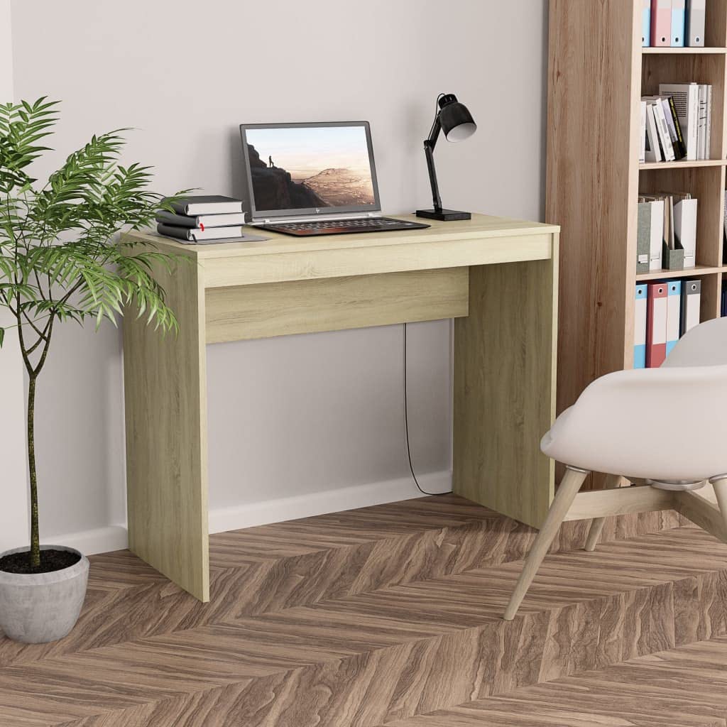 35-inch Compact Computer Desk for Home Office - Modern Simple Style PC Table in Brown - Perfect for Small Spaces & Remote Work