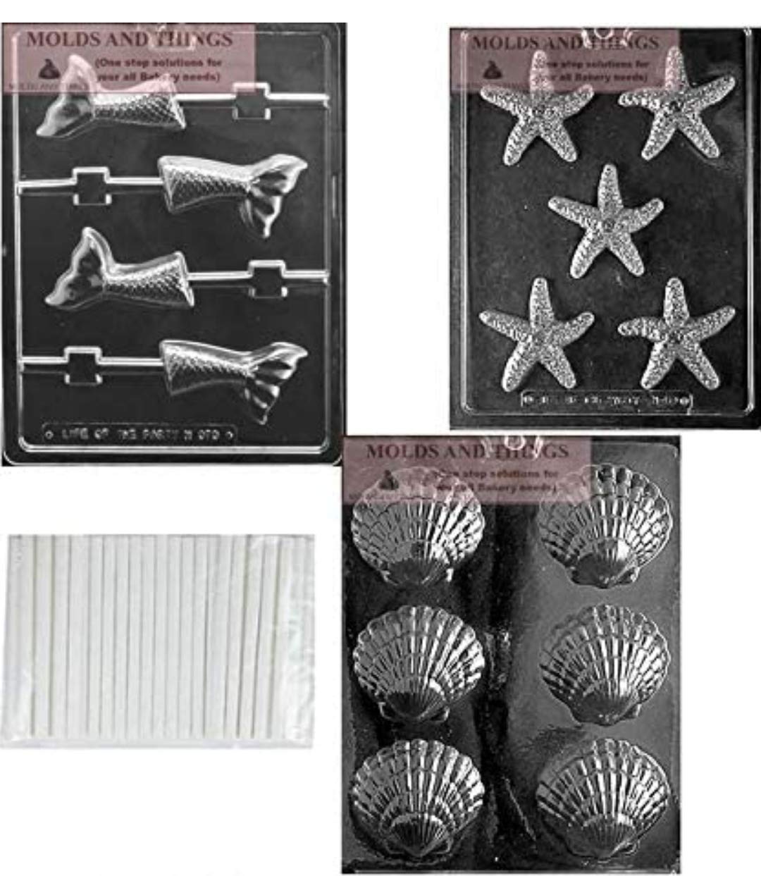 Premium Mermaid Tail & Starfish Chocolate Candy Mold Set - High-Quality Silicone Shell Candy Molds with Step-by-Step Candy Making Guide - Perfect for DIY Chocolate, Lollipops, and Holiday Treats - Ideal for Birthday Parties, Baby Showers, and Christmas Gifts