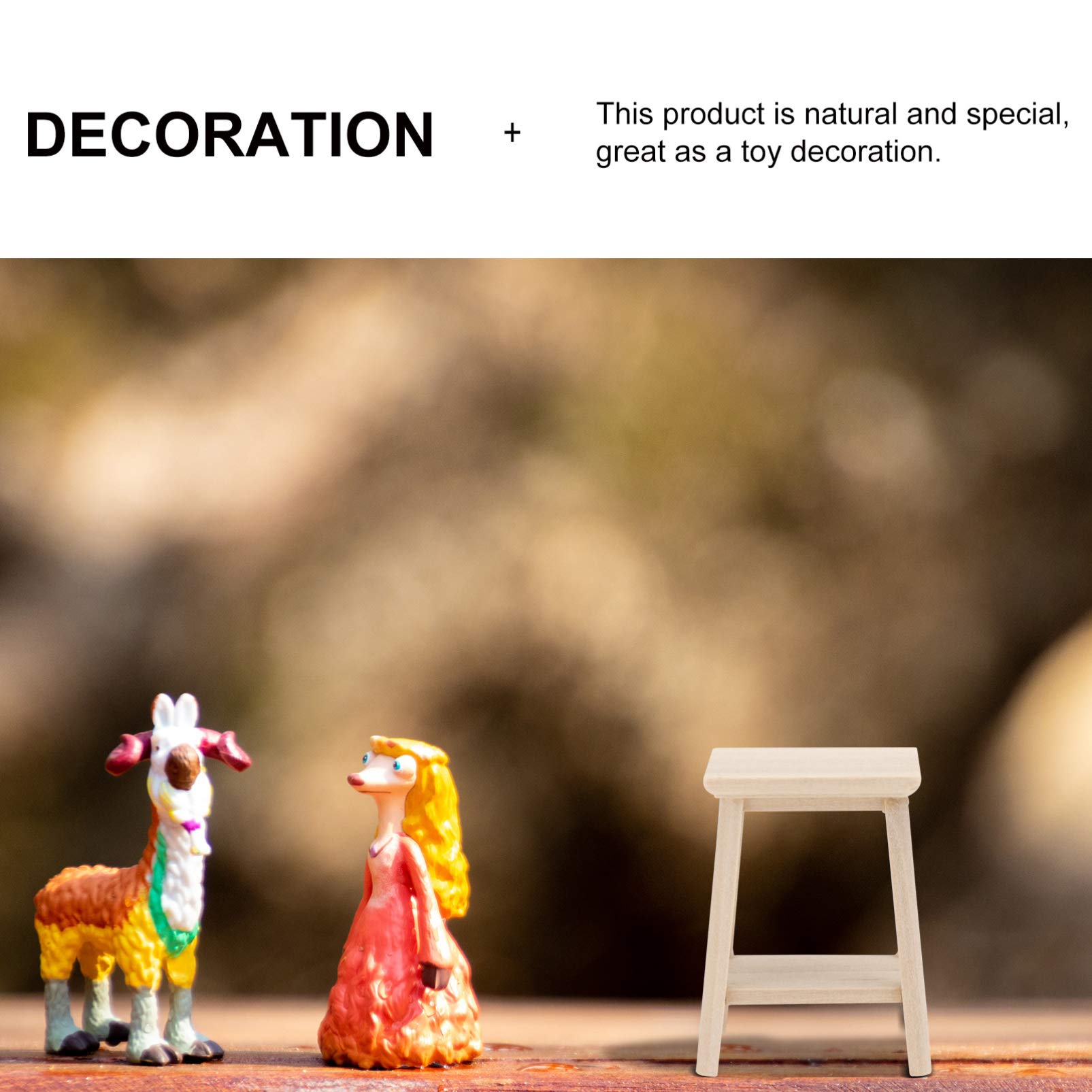 NUOBESTY Miniature Wooden Stool Model - DIY Bonsai Furniture Accessory, Tiny House Decor, Mini Wood Stool for Dollhouse, DIY Crafts, and Model Scenes | Perfect for Miniature Displays, DIY Projects, and Home Decor